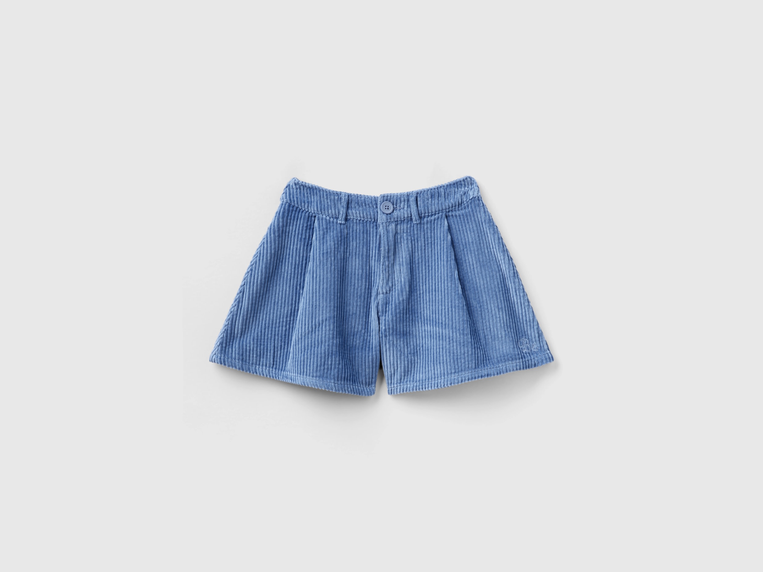 Benetton, Corduroy Bermuda Shorts, size XL, Light Blue, Kids