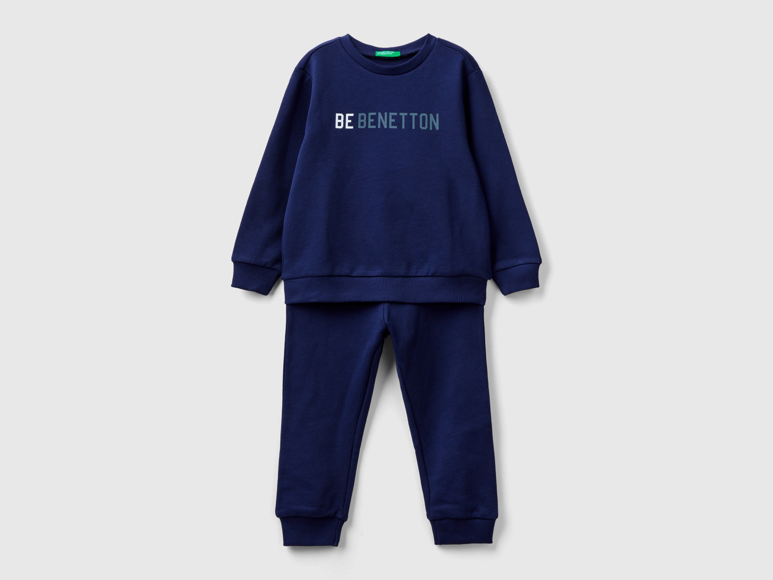 Benetton, Sweat Tracksuit With Logo, size 12-18, Dark Blue, Kids
