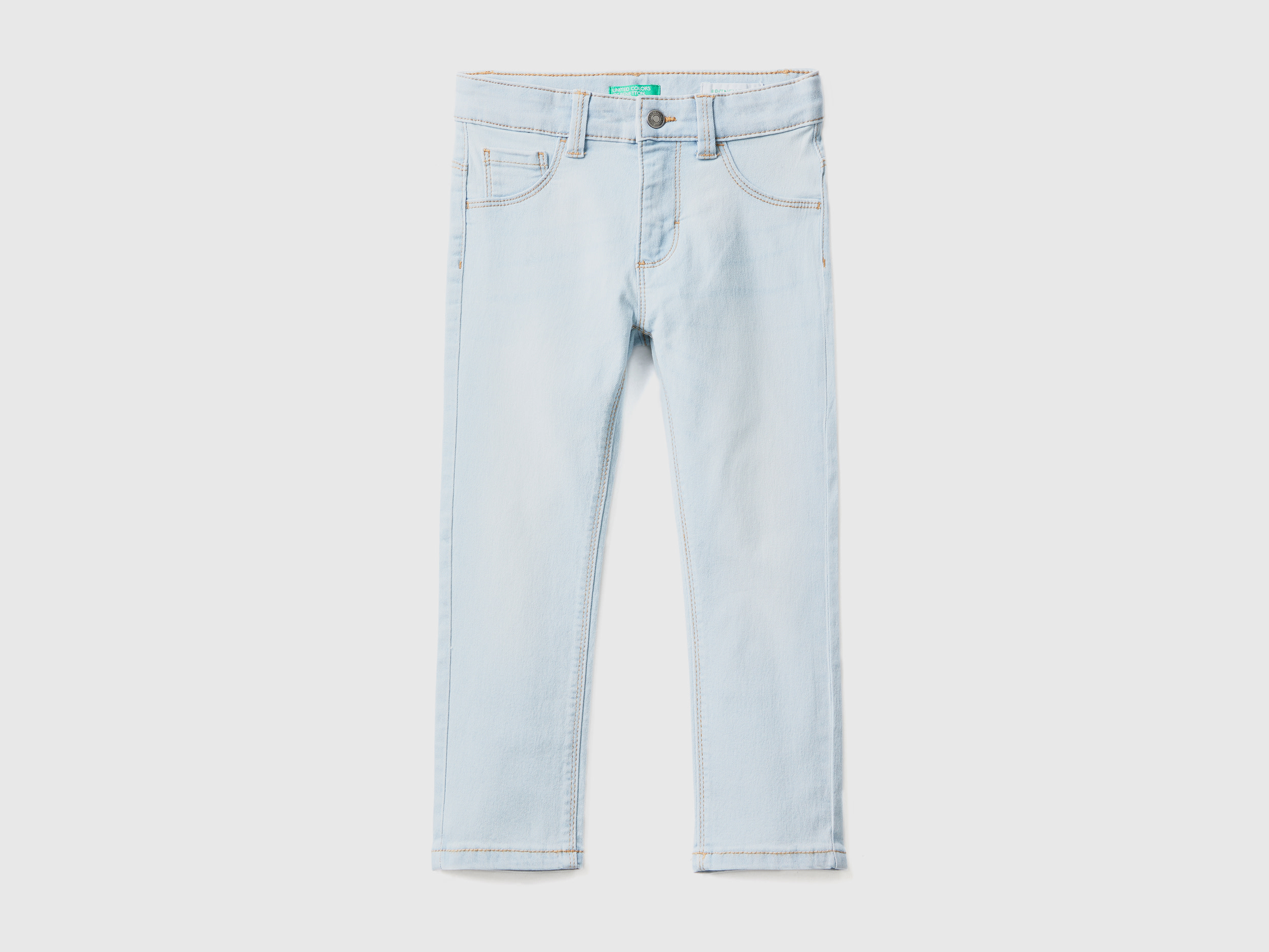 Benetton, Five-pocket Slim Fit Jeans, size 4-5, Sky Blue, Kids