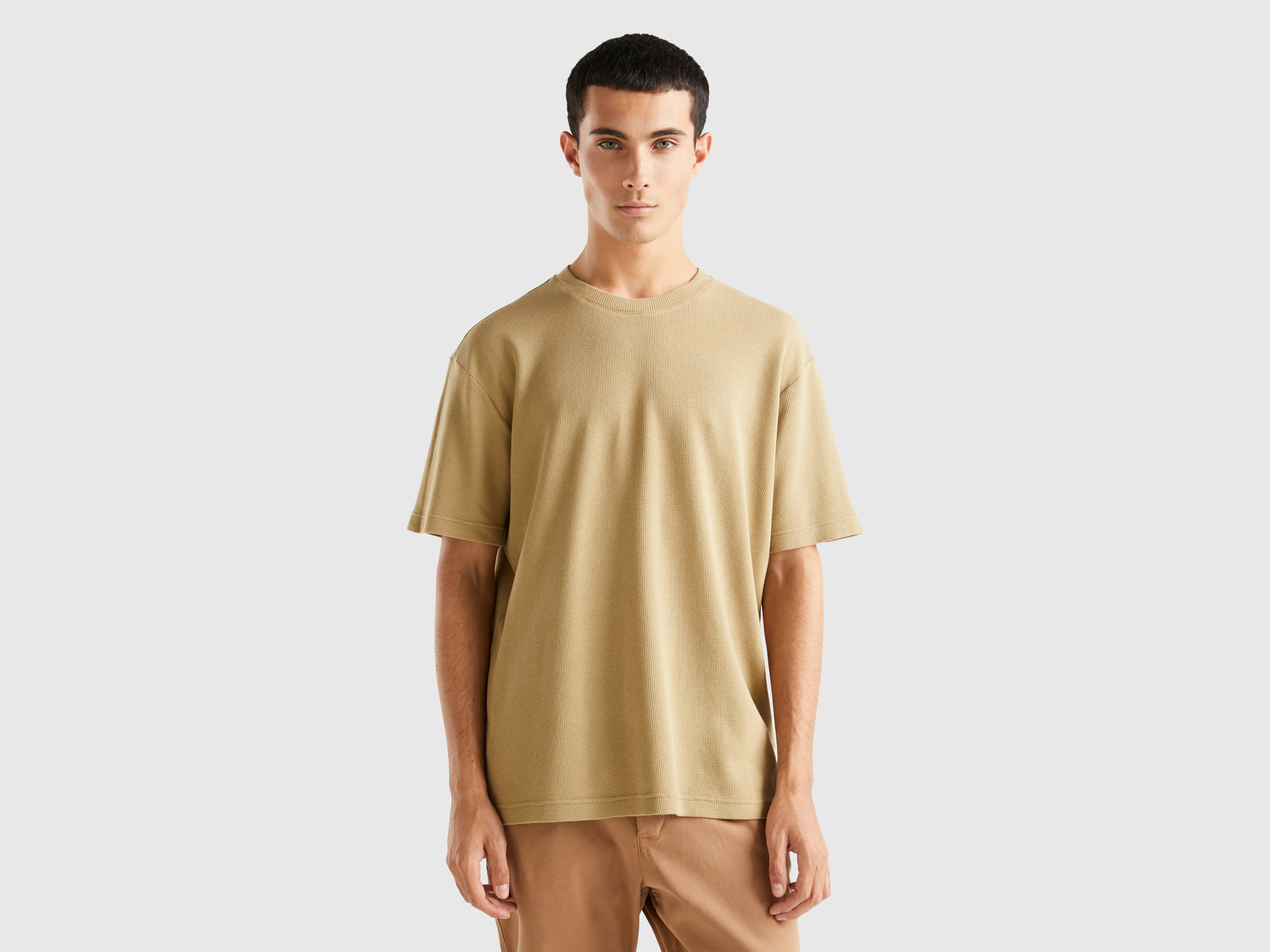 Benetton, Relaxed Fit T-shirt, size S, Beige, Men