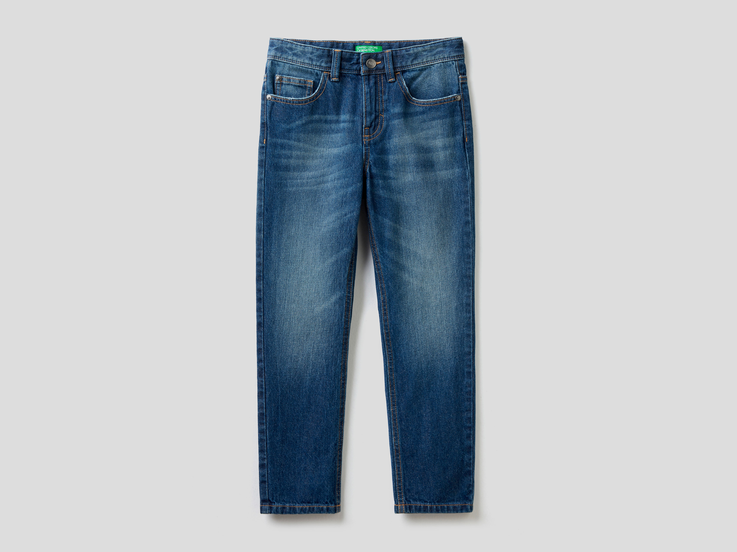 Benetton, Jeans Straight Leg, taille , Bleu Foncé, Enfants