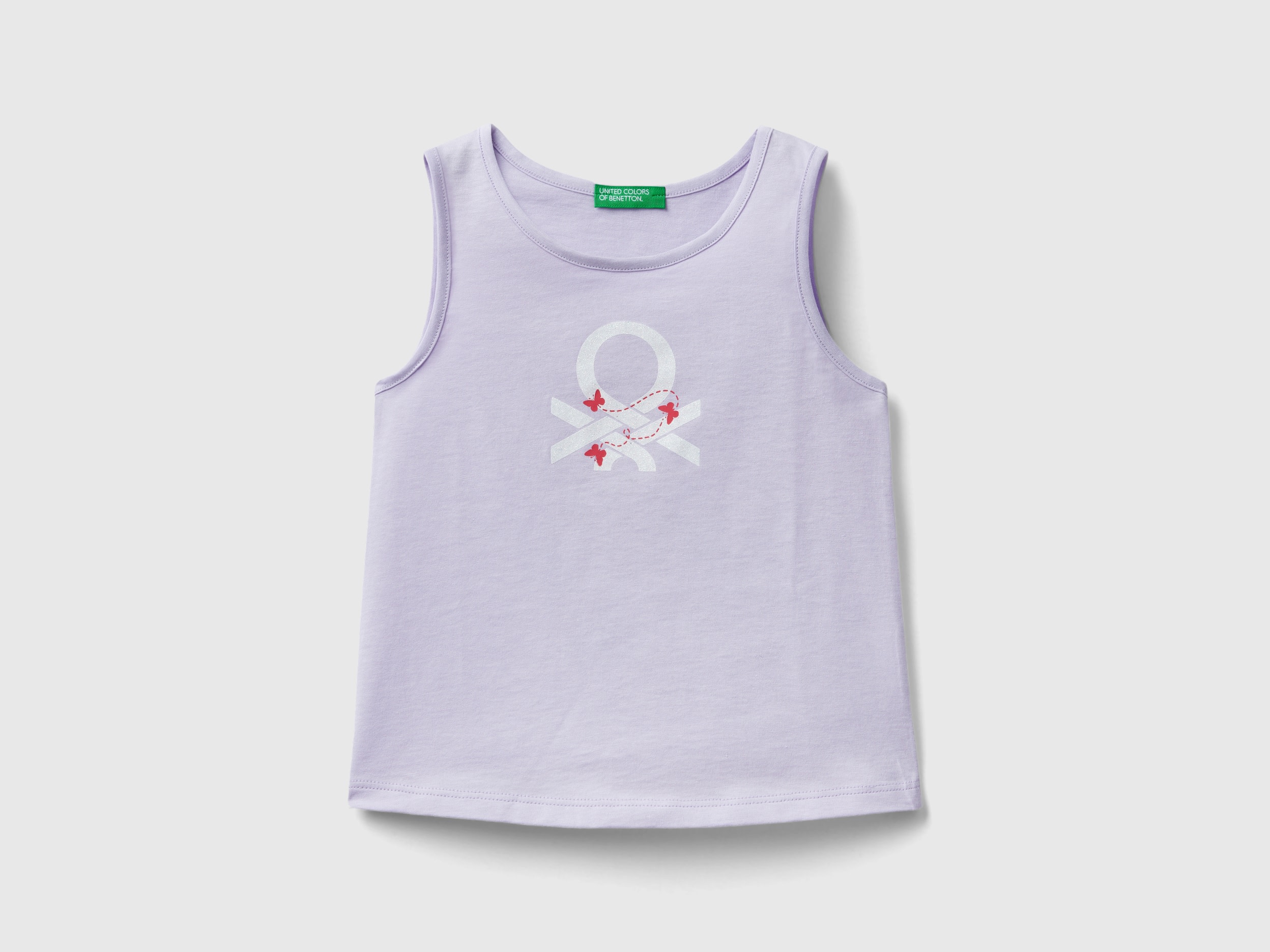 Image of Benetton, Tank Top In Organic Cotton, size 104, Lilac, Kids