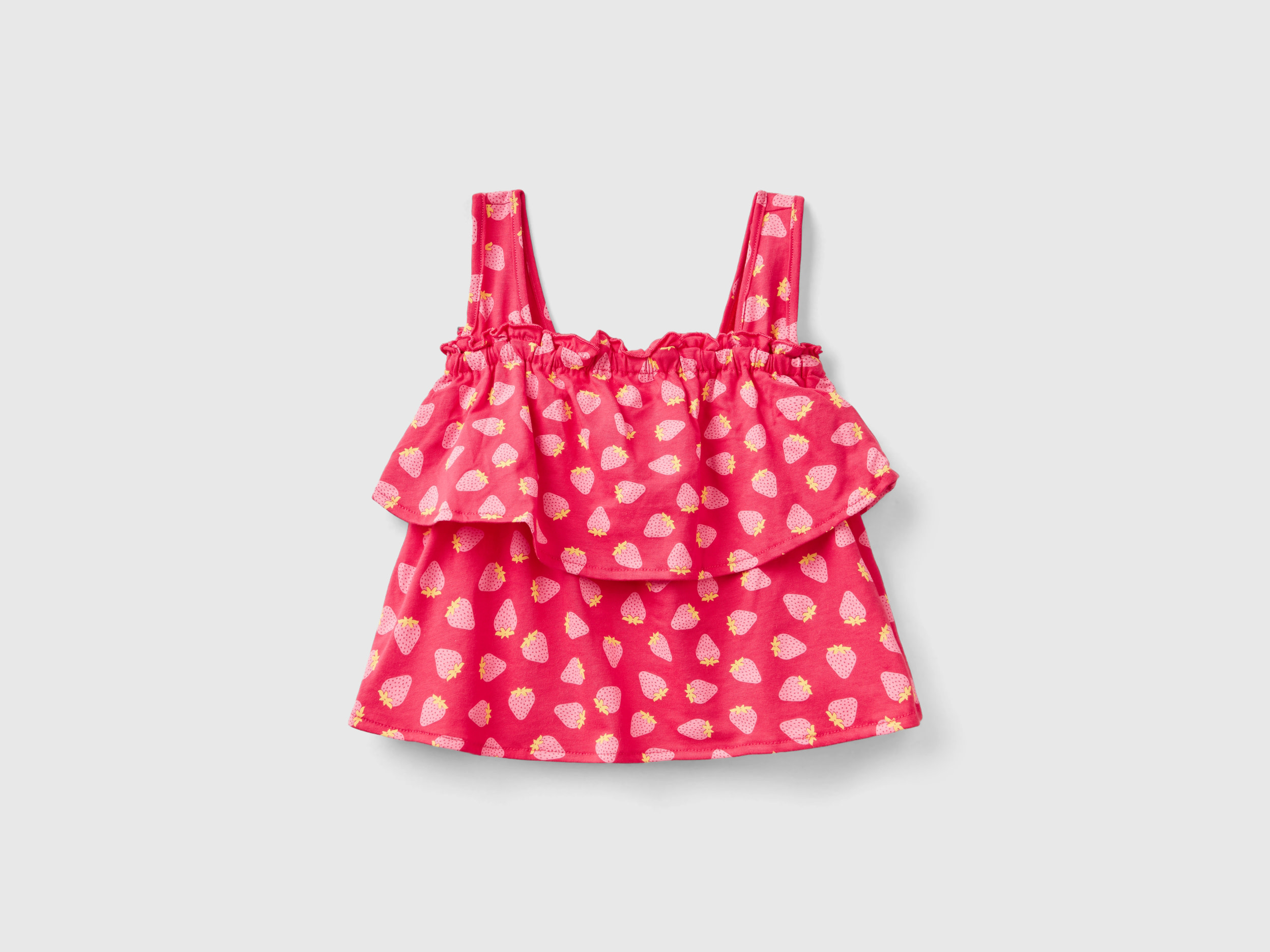 Benetton, Top Con Stampa Frutta, Fucsia, Bambini