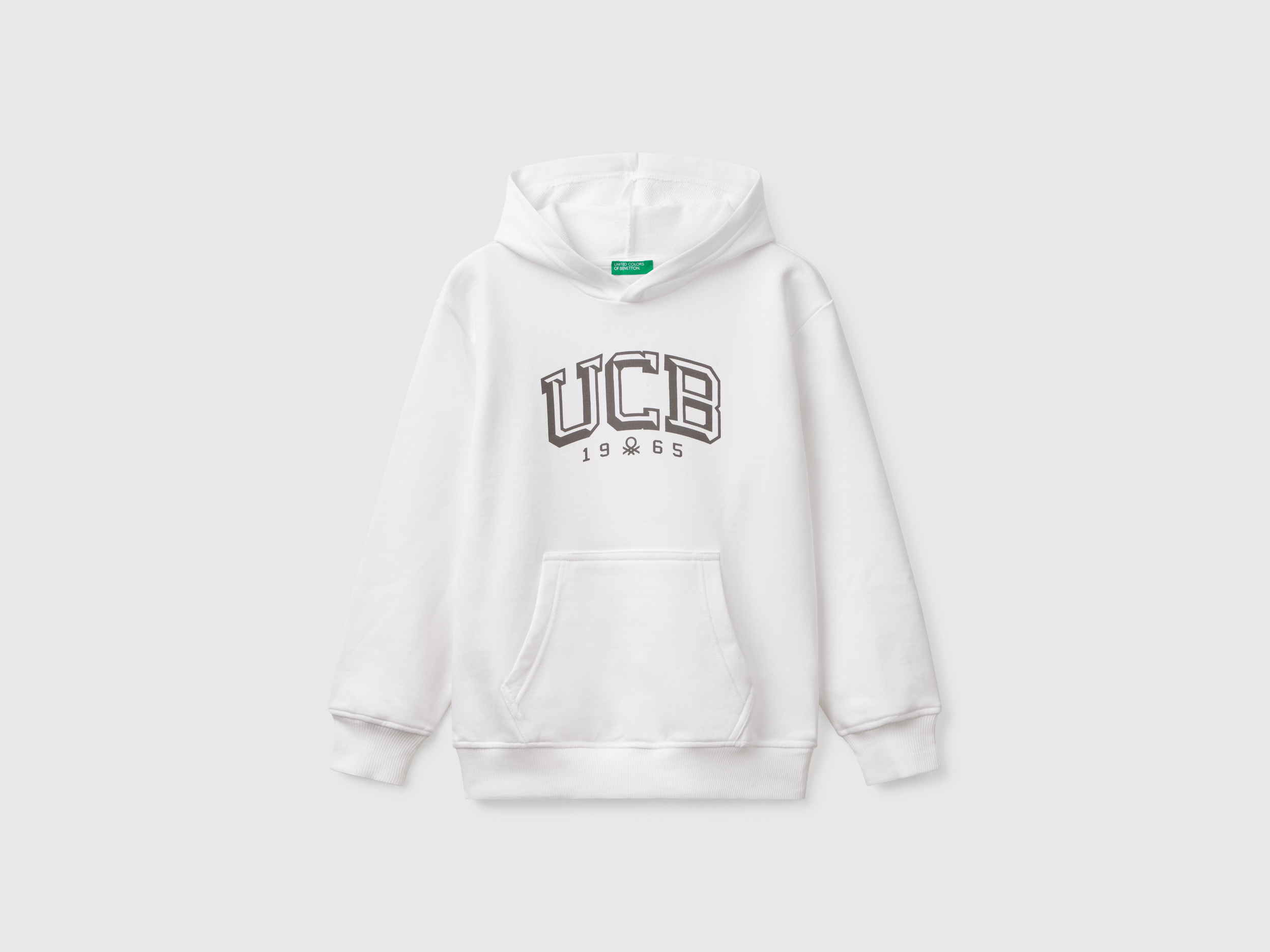 United Colors of Benetton Benetton, Φούτερ Με Τύπωμα Και Κουκούλα, size 3XL, Λευκο, Παιδικά