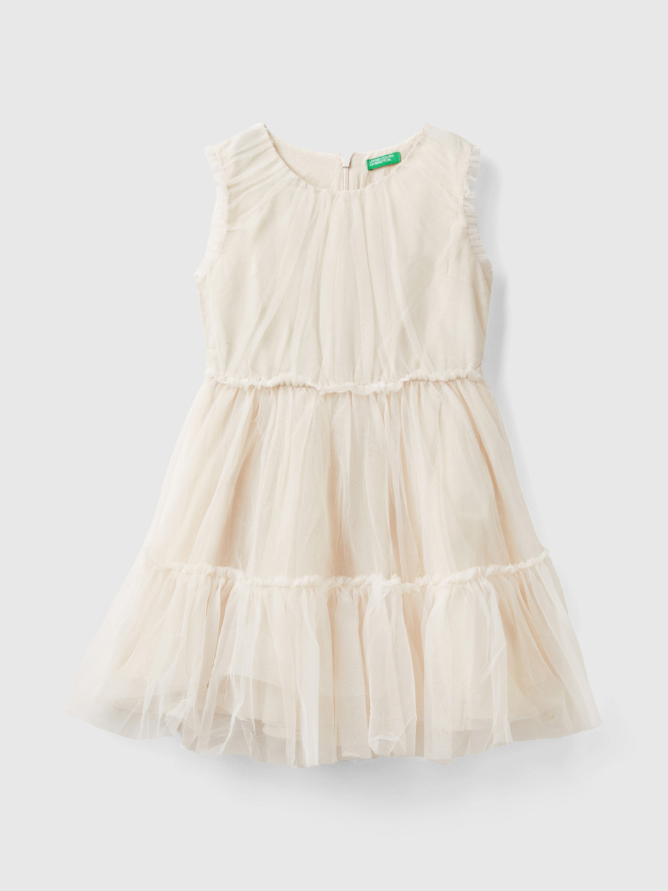 Benetton, Short Tulle Dress, Creamy White, Kids