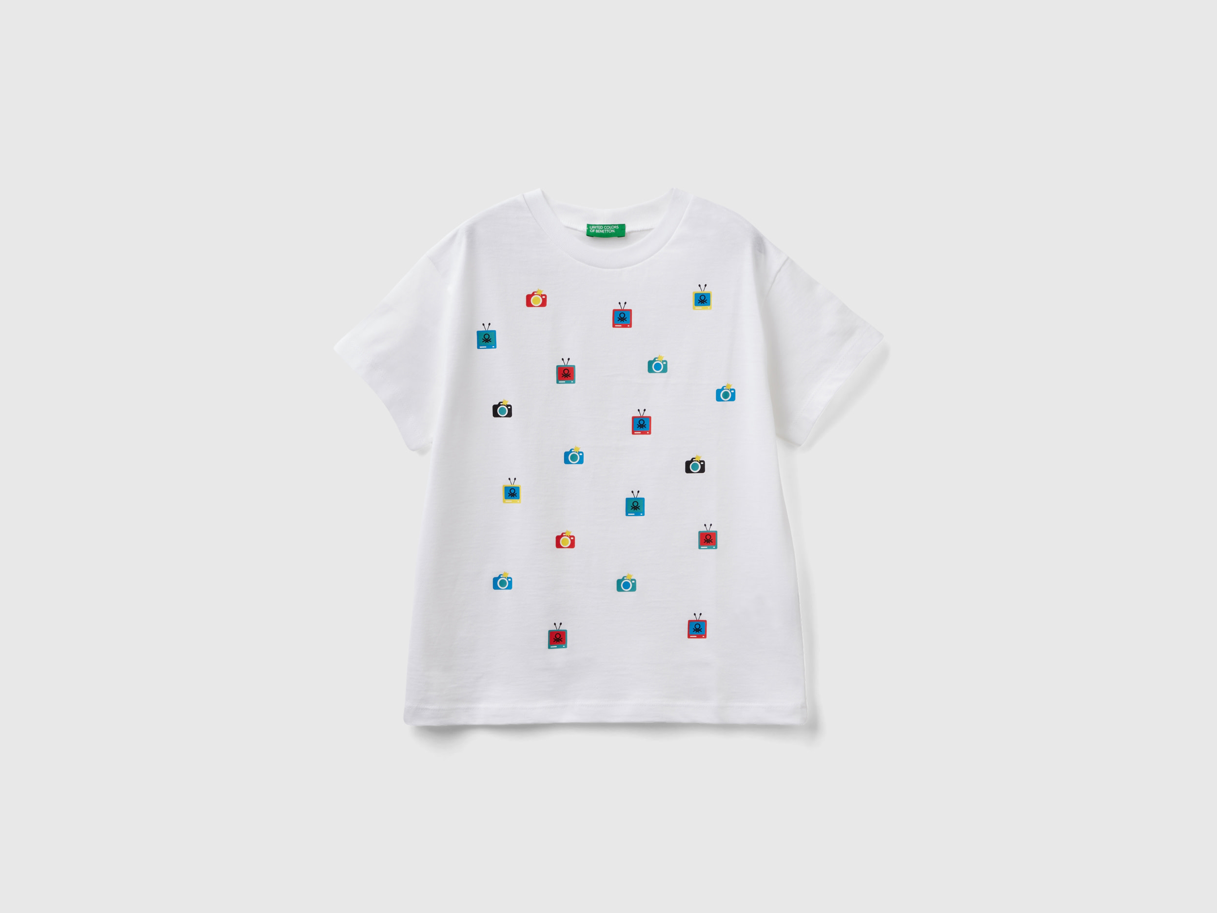Benetton, Short Sleeve T-shirt In Organic Cotton, size 2XL, White, Kids