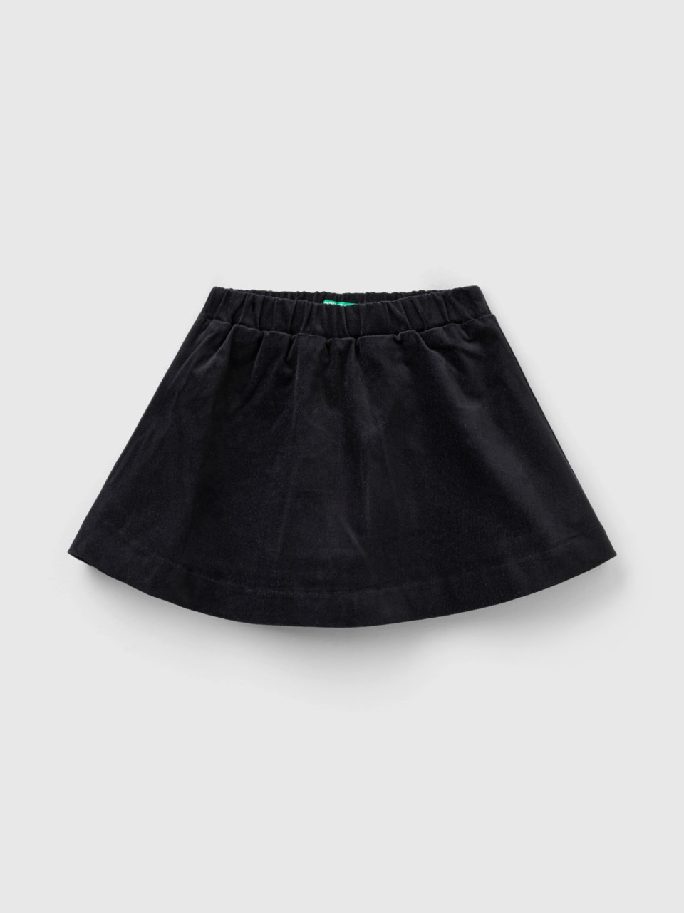Benetton, Mini-jupe En Velours Lisse, Noir, Enfants
