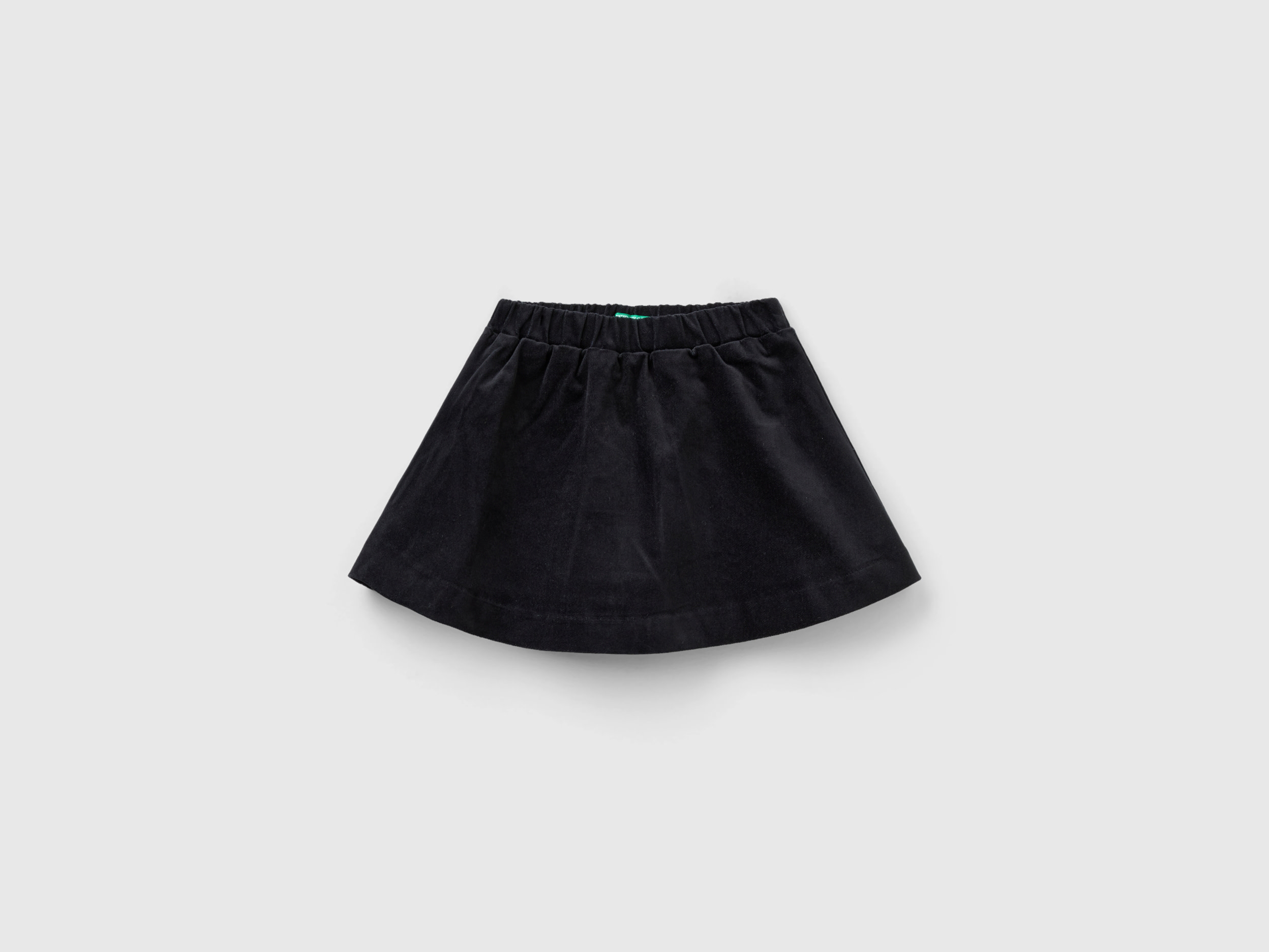 Benetton, Smooth Velvet Mini Skirt, size 5-6, Black, Kids