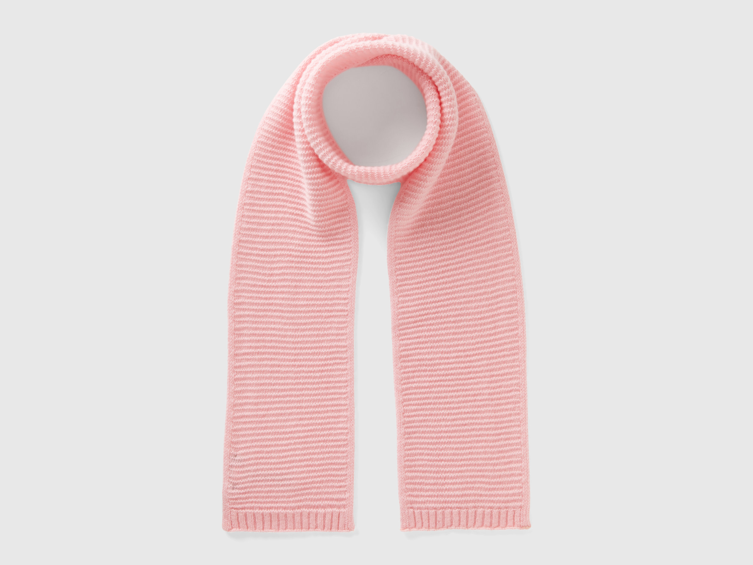 Benetton, Knit Scarf In Stretch Wool Blend, size 4-6, Pink, Kids