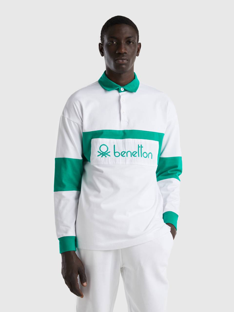 Benetton rugby polo in organic cotton. 1