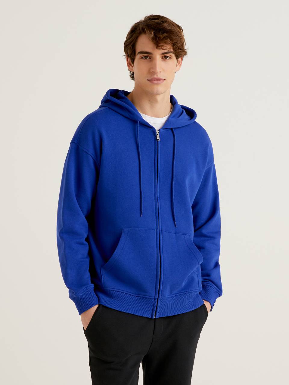 Benetton Zip-up hoodie in cotton. 1