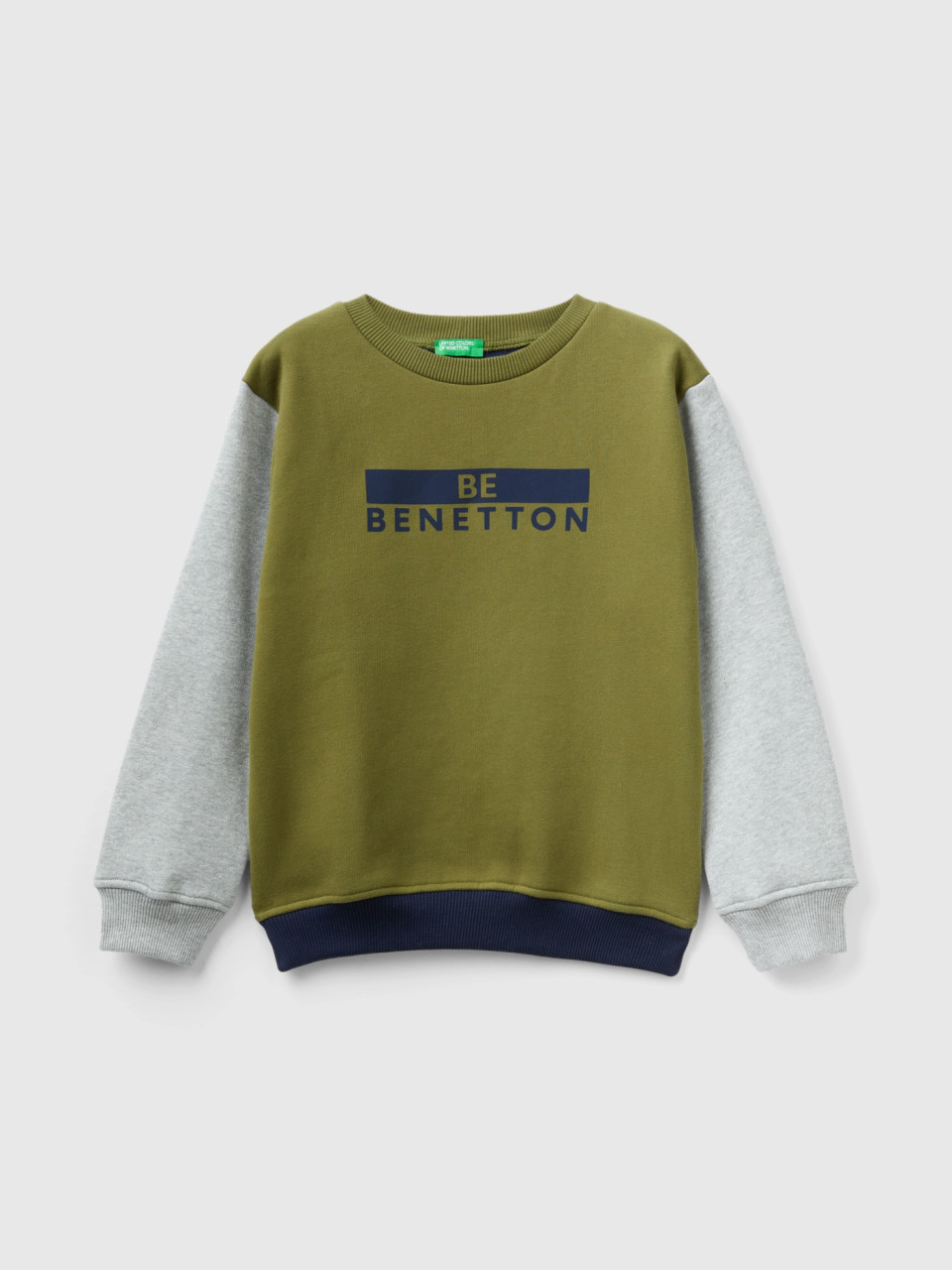 Benetton, Warmer Sweater Mit Logo, Bunt, male