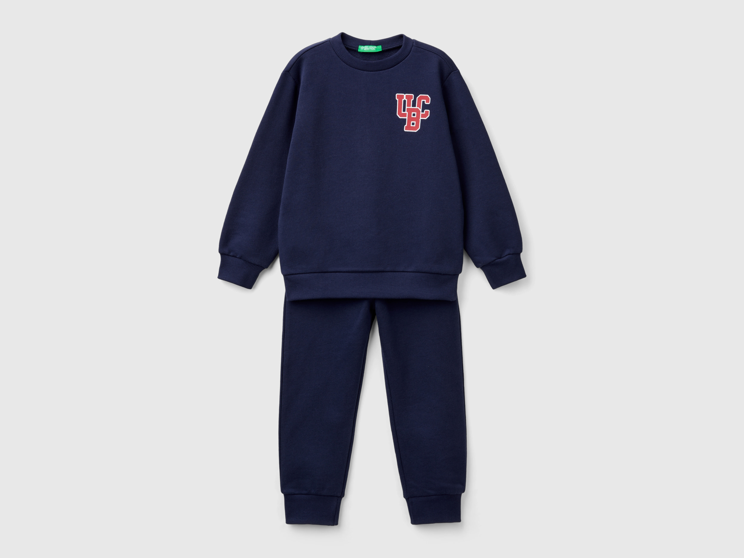 Benetton, Tuta In Felpa Con Logo, Blu Scuro, Bambini