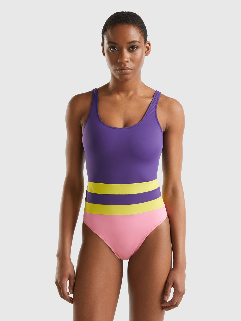 Benetton, One-piece Swimsuit In Econyl®, Multi-color, Women