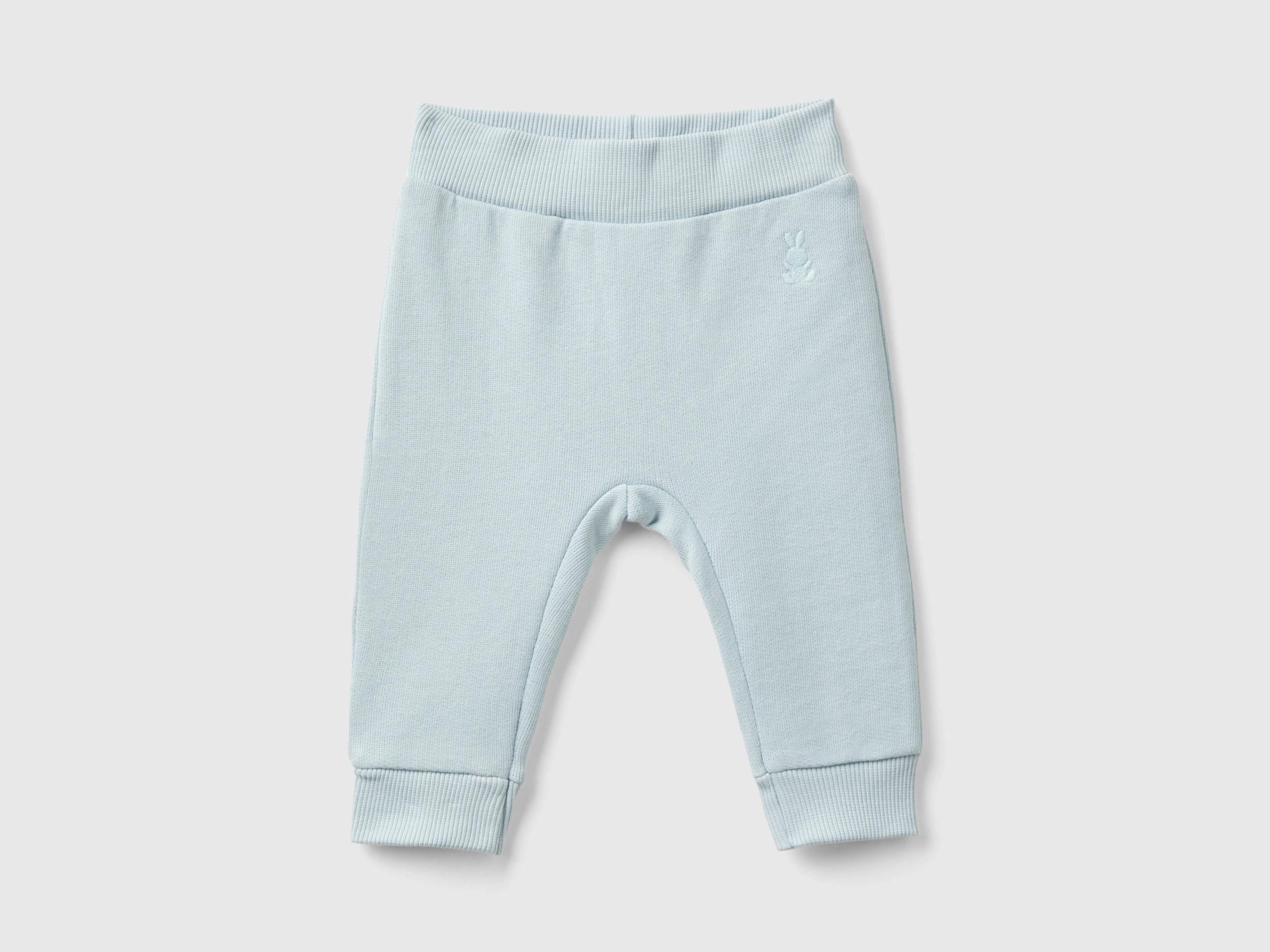 Benetton, Pantaloni In Felpa Di Cotone Biologico, Verde Acqua, Bambini