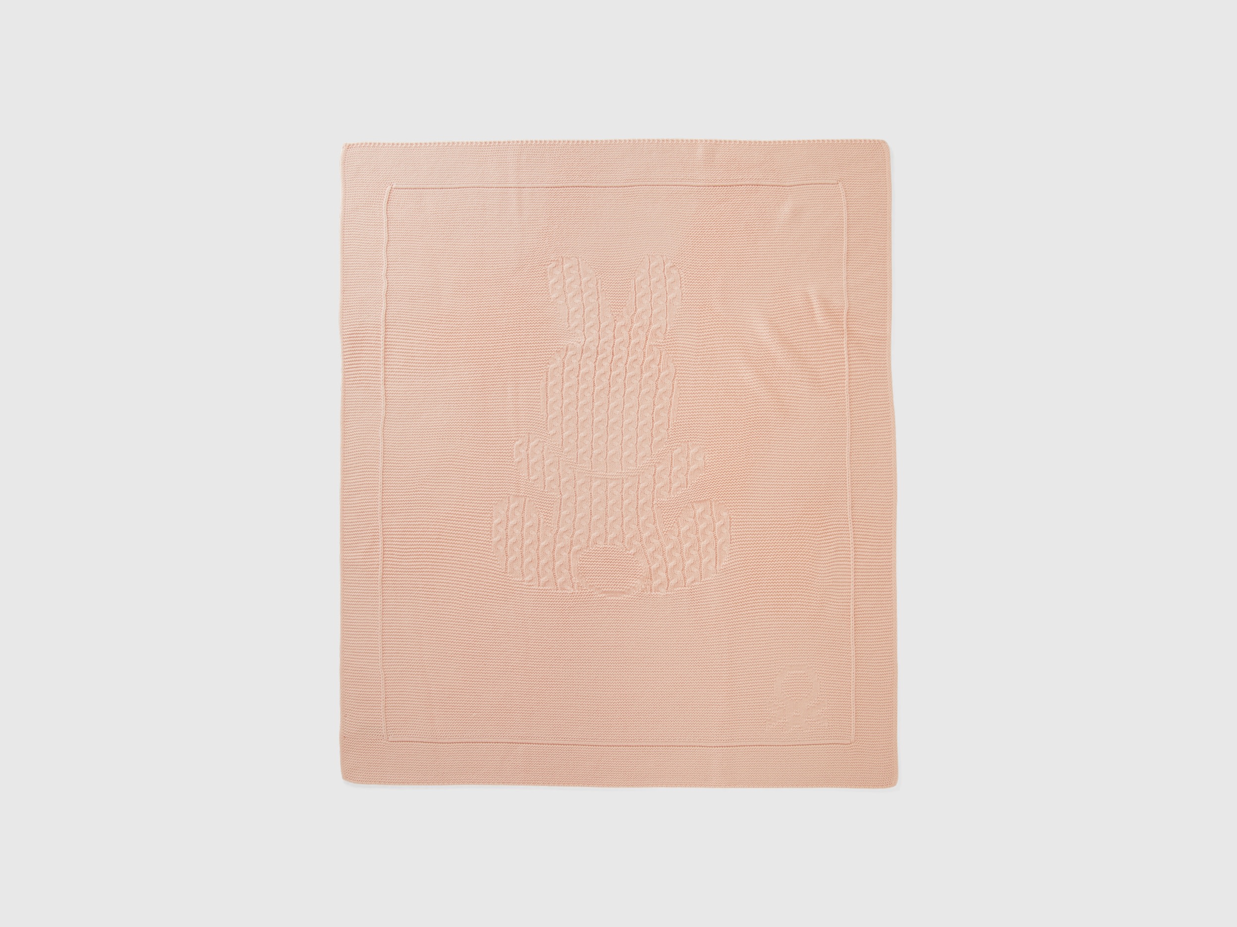 Benetton, Copertina Con Coniglietto, Rosa Tenue, Bambini