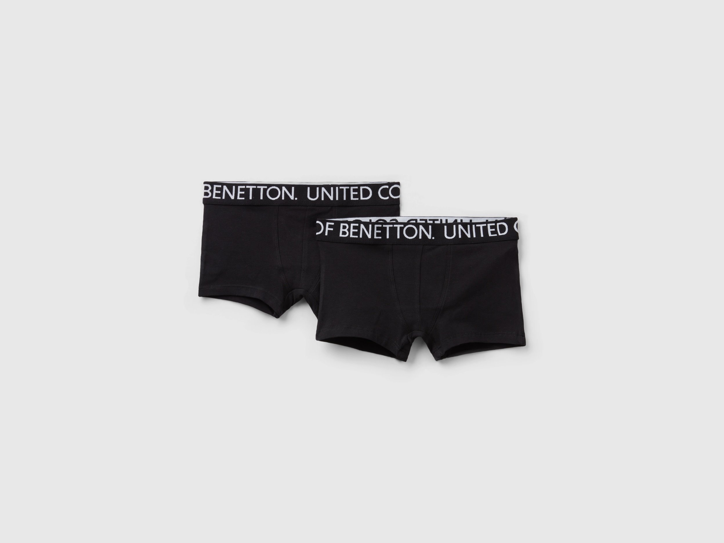 Image of Benetton, Two Boxers With Logoed Elastic, size S, Black, Kids