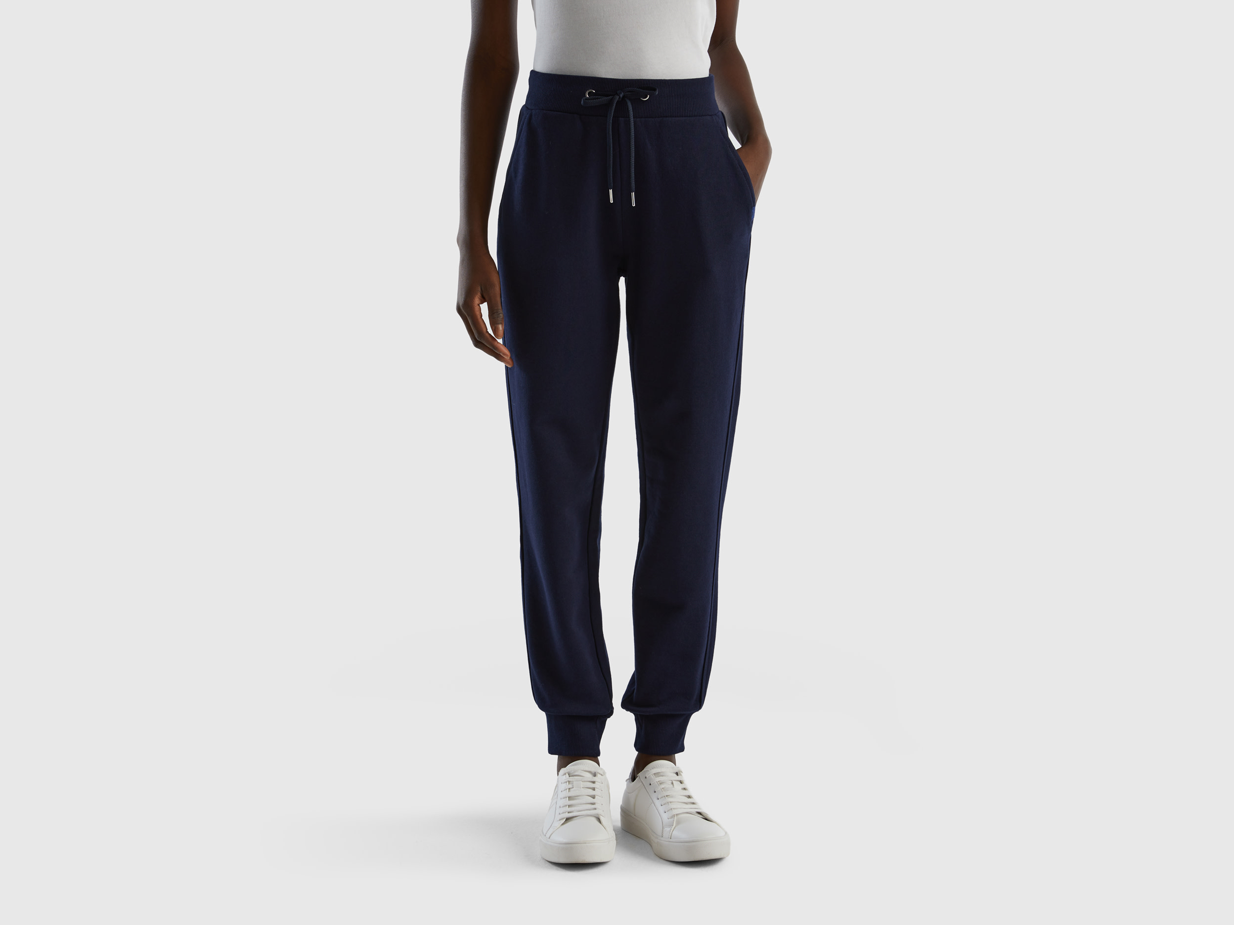 Benetton, Pantaloni In Felpa Con Coulisse, Blu Scuro, Donna Benetton, Pantaloni In Felpa Con Coulisse, Blu Scuro, Donna