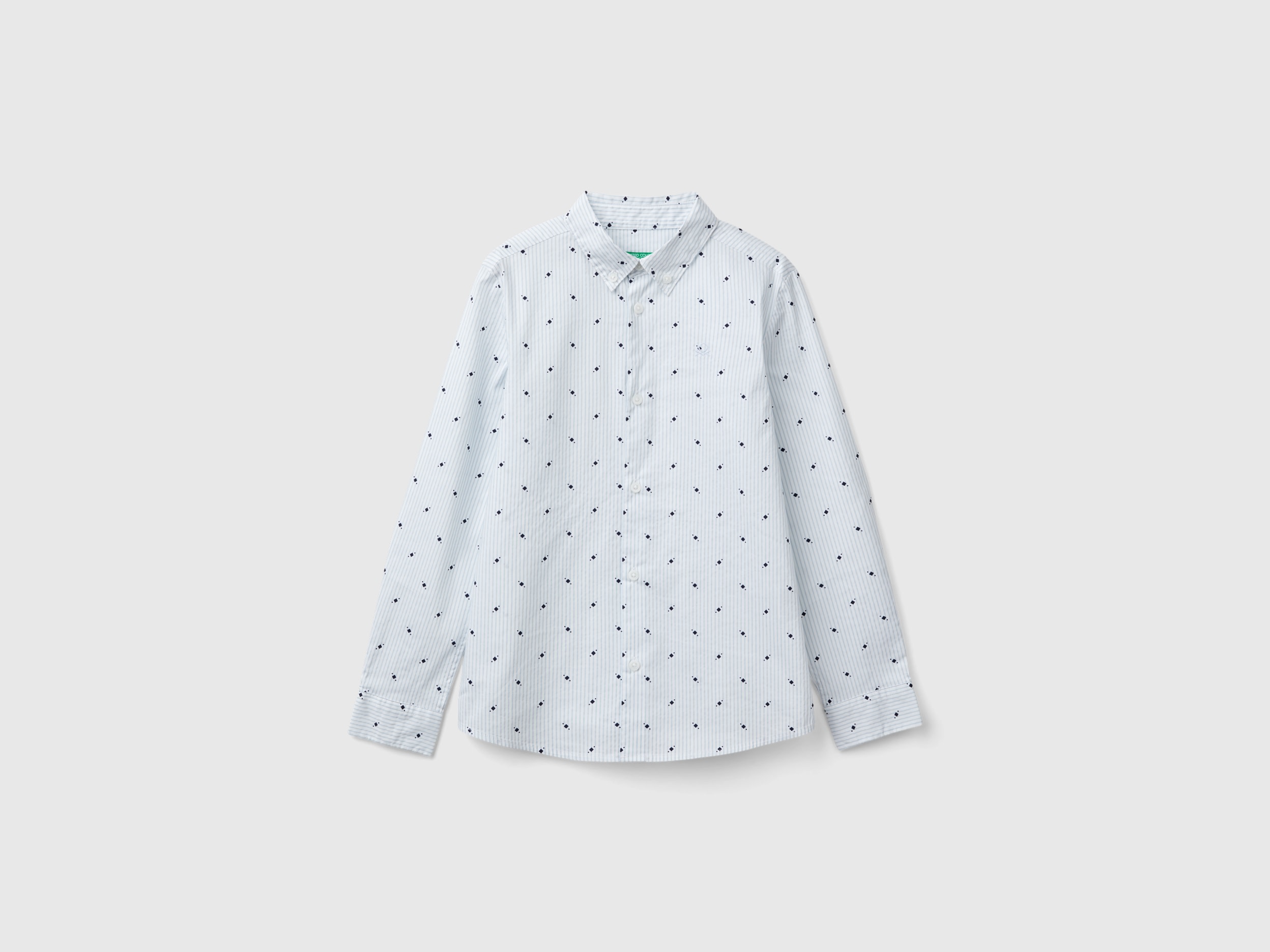 Benetton, Camica Slim Fit Manica Lunga, Multicolore, Bambini