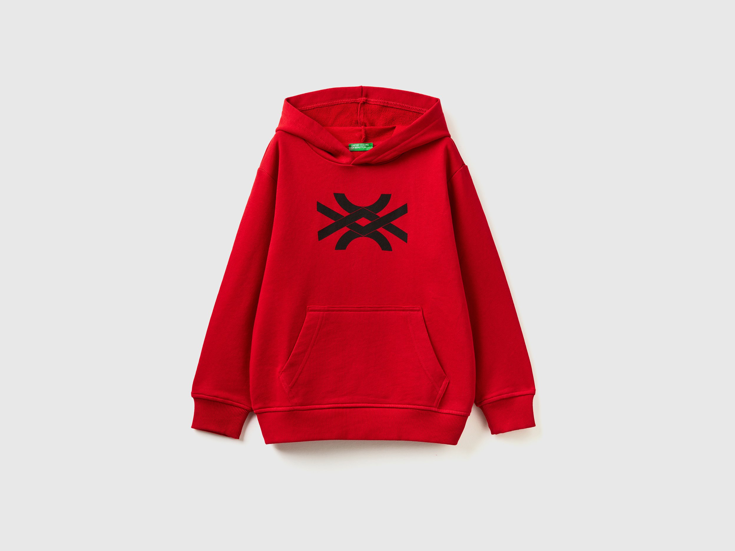 Benetton, Hoodie With Logo, size XL, Red, Kids