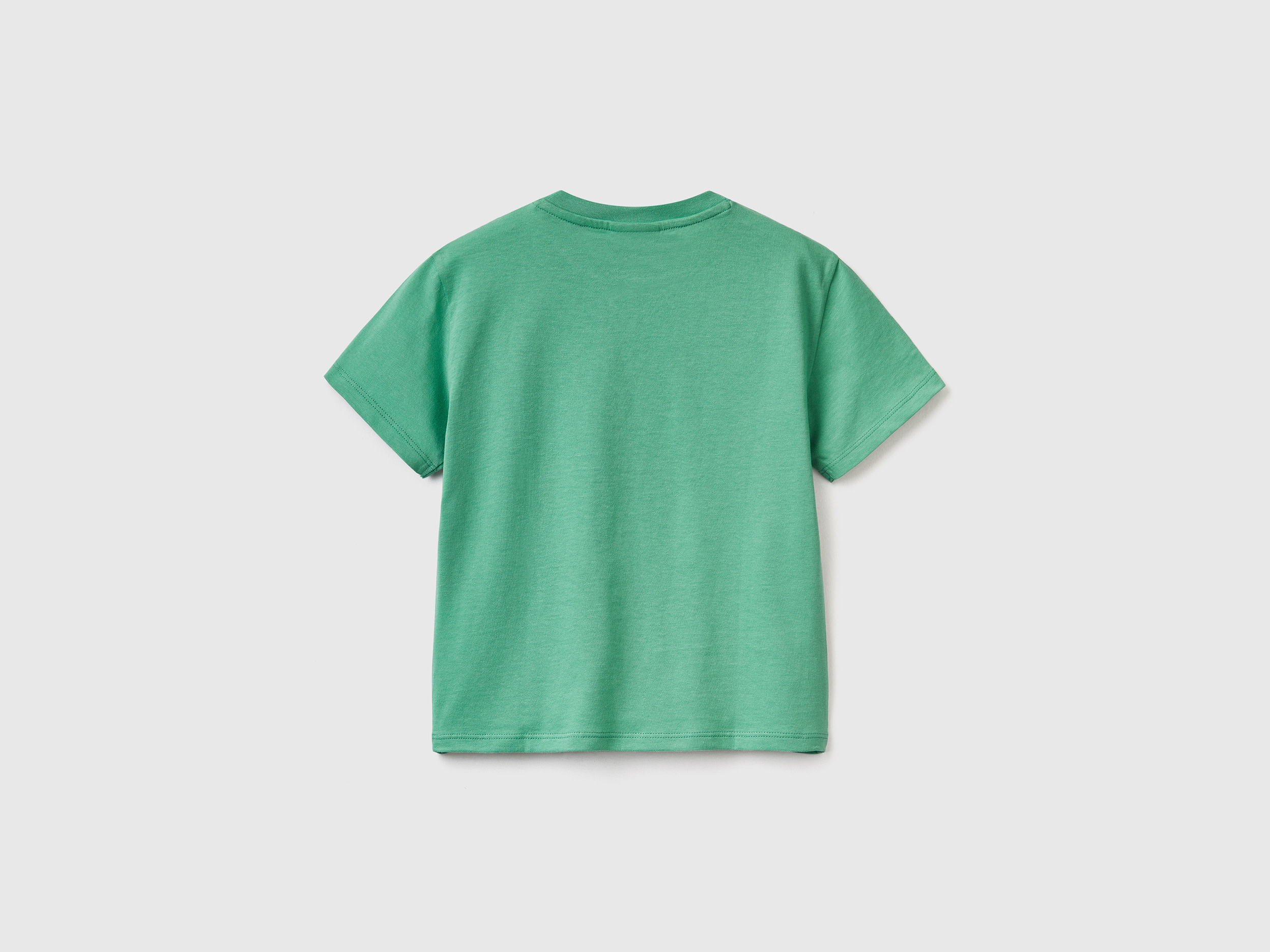 Benetton, Short Sleeve Peanuts T-Shirt, Taglia 12-18, Green, Kids