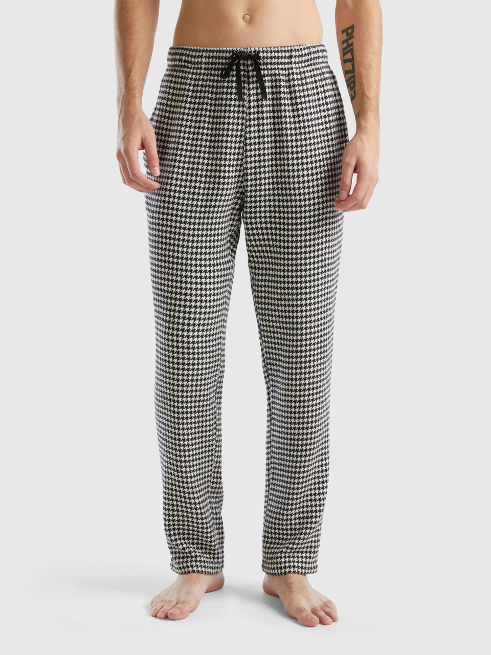 Benetton, Houndstooth Trousers, Multi-color, Men