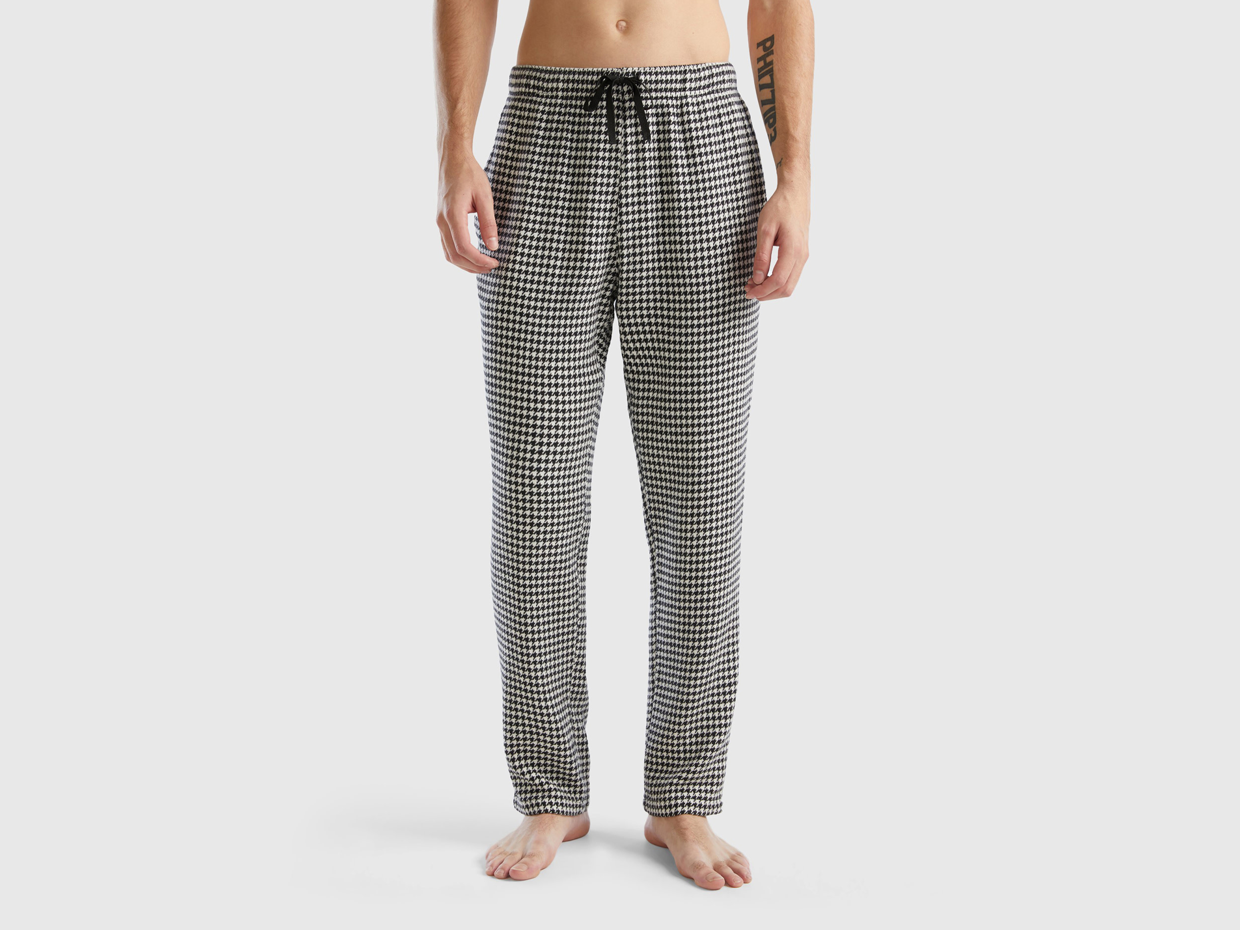 Benetton, Houndstooth Trousers, size XL, Multi-color, Men