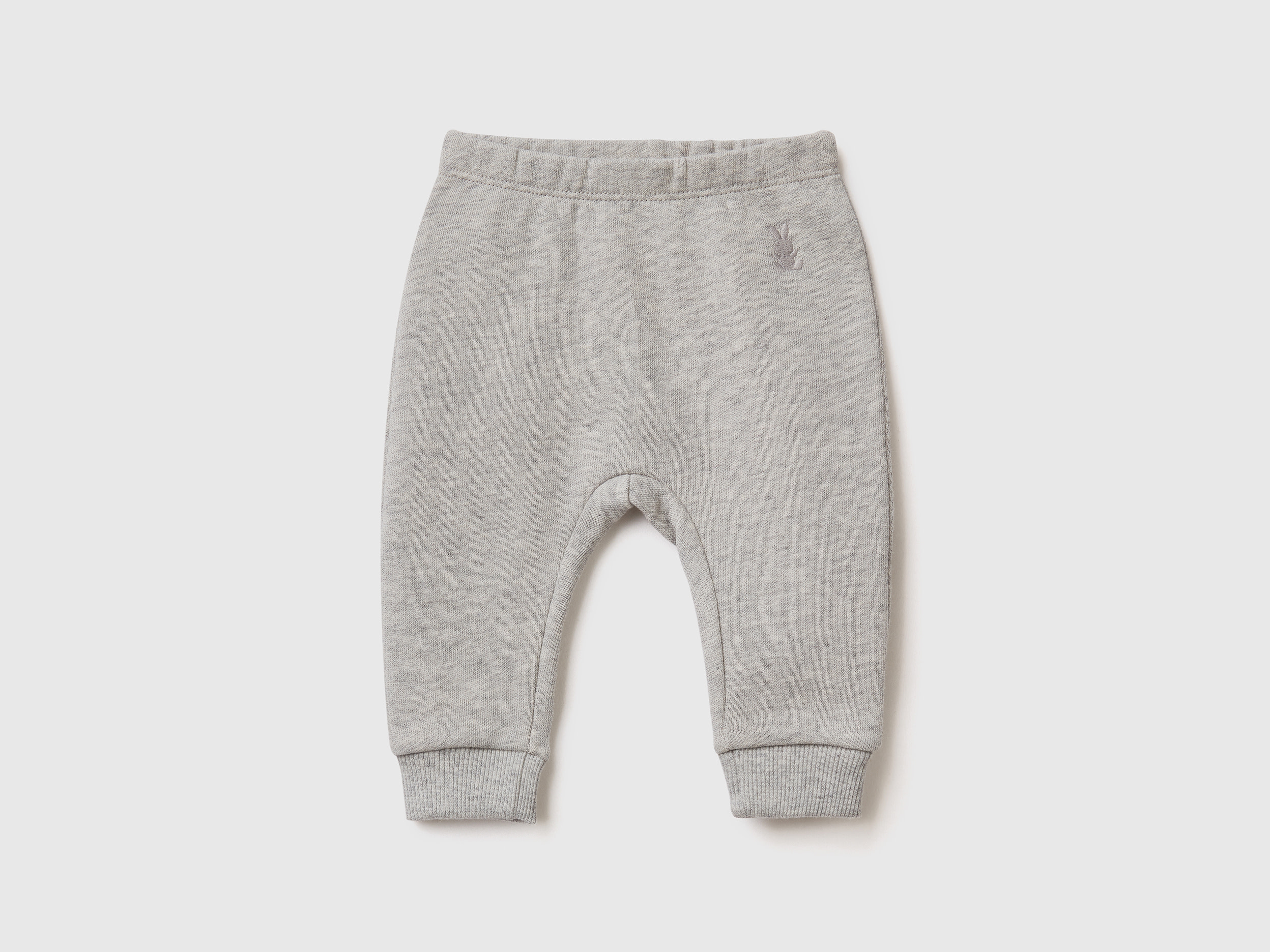 Image of Benetton, Sweatpants In Organic Cotton, size 82, Light Gray, Kids