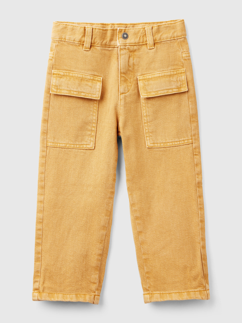 Benetton, Trousers With Pockets, Camel, Kids
