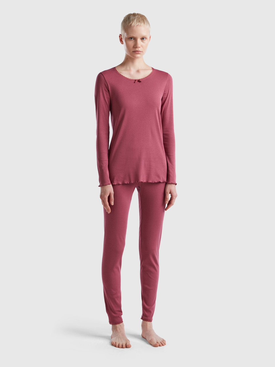 Benetton, Pyjamas In Long Fiber Cotton, , Women