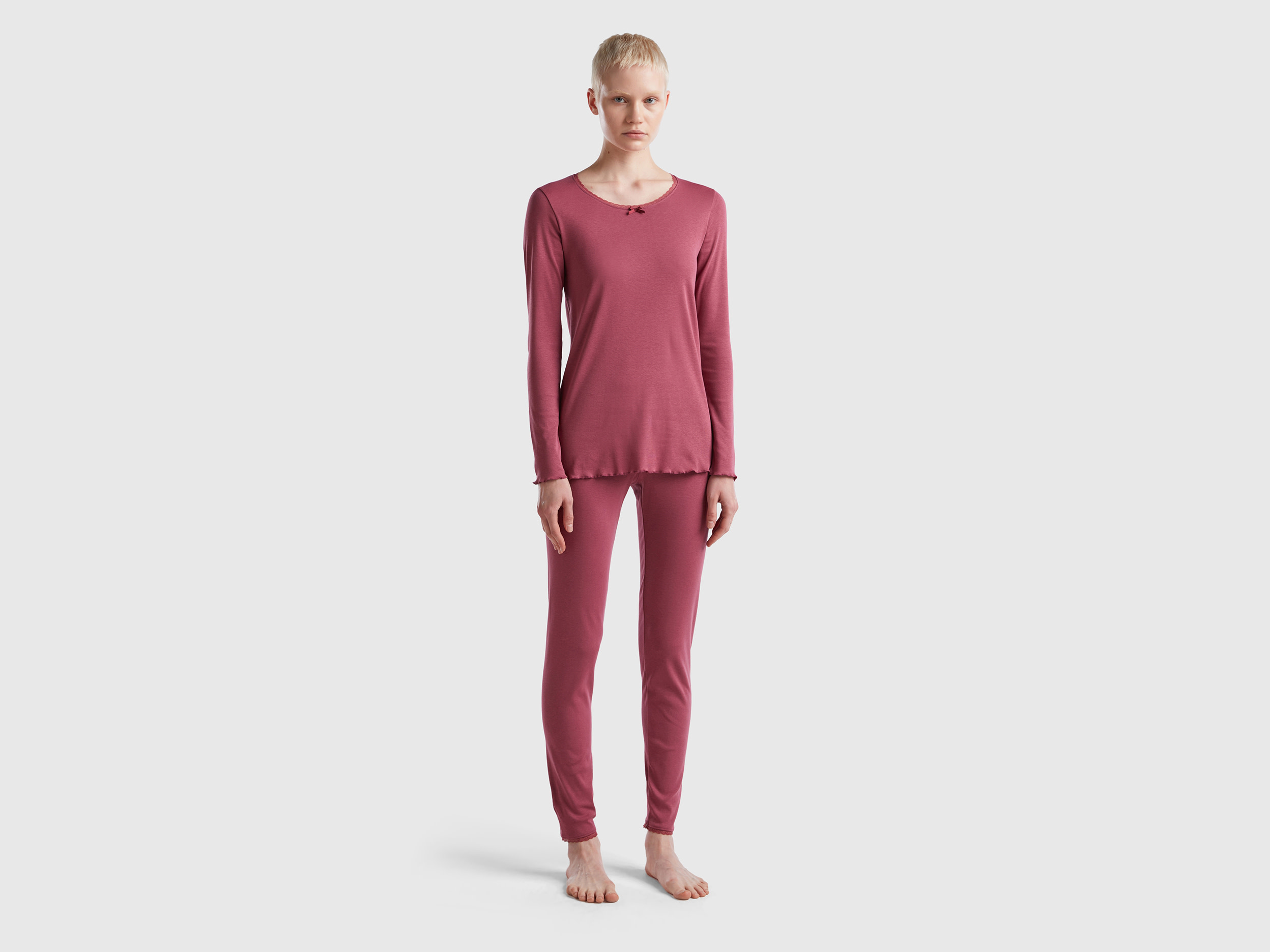 Benetton, Pyjamas In Long Fiber Cotton, size S, , Women