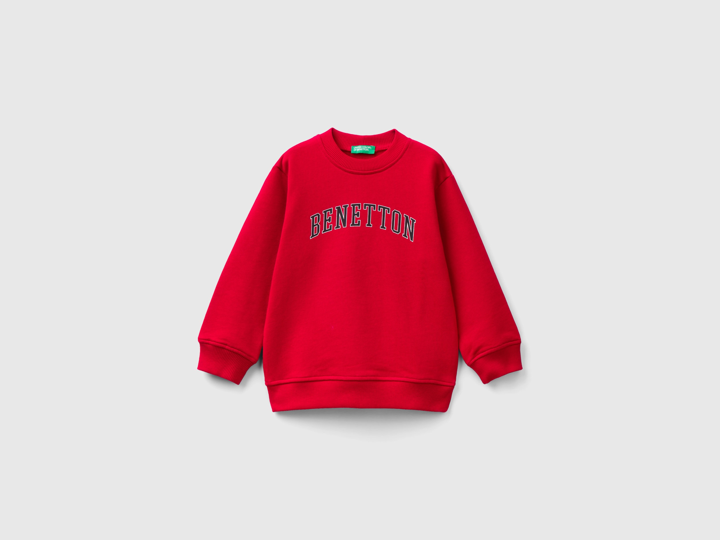 Benetton, Sweatshirt In 100% Organic Cotton, size 5-6, Red, Kids