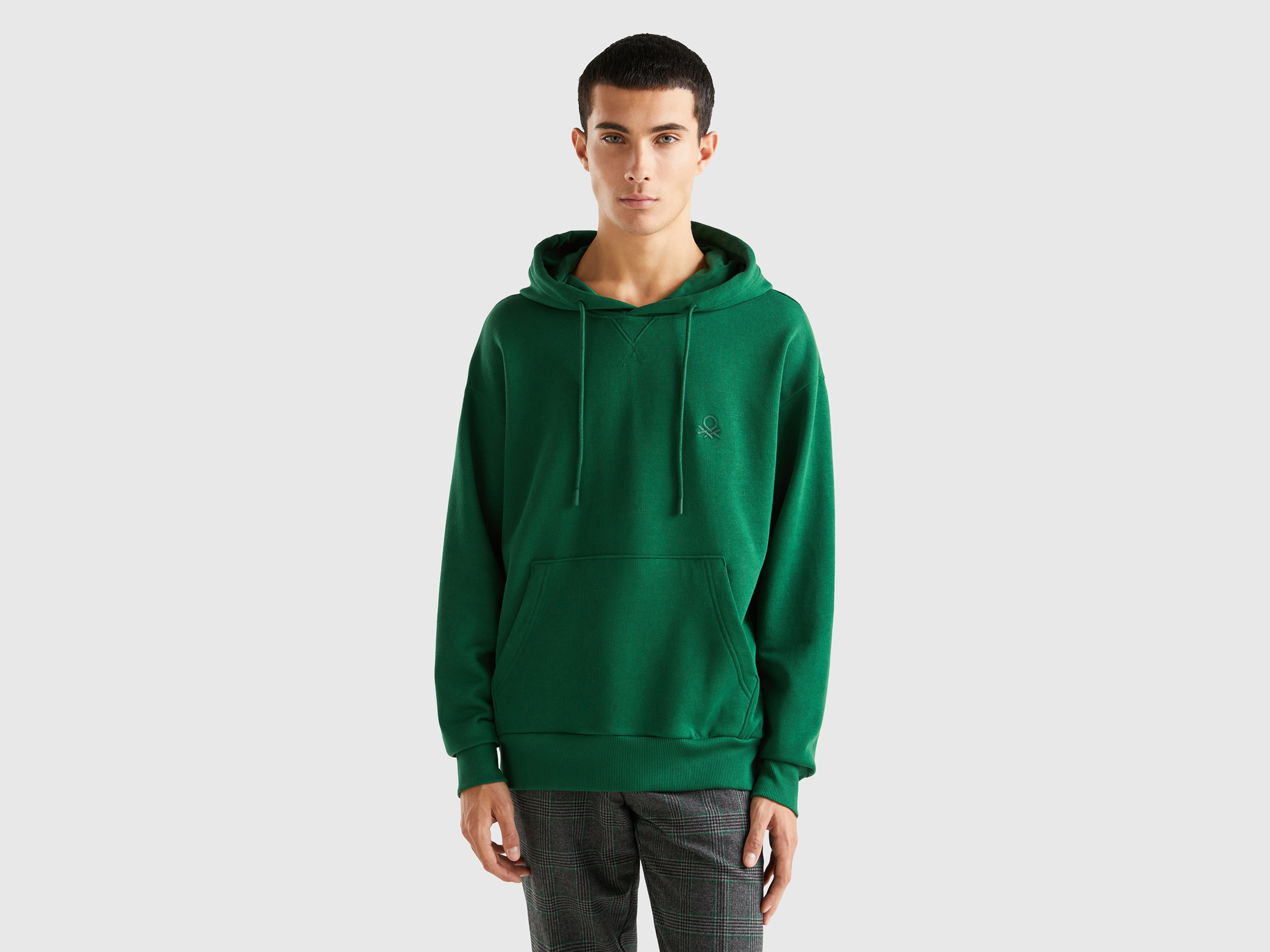 Benetton, Warm Hoodie, size XL, Green, Men