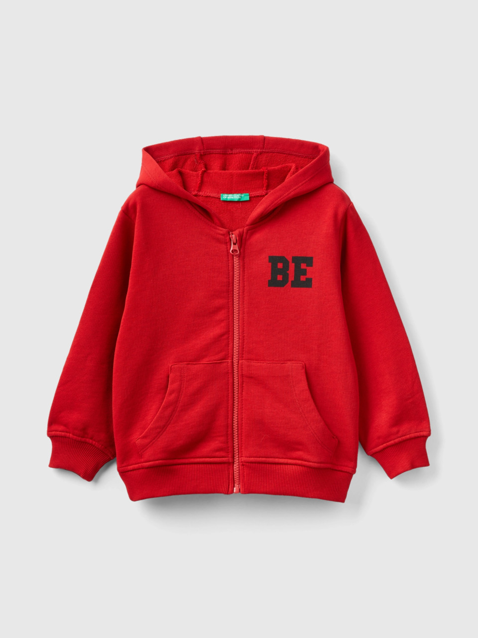 Benetton, Sweatshirt Mit Logo Und Kapuze, Rot, female