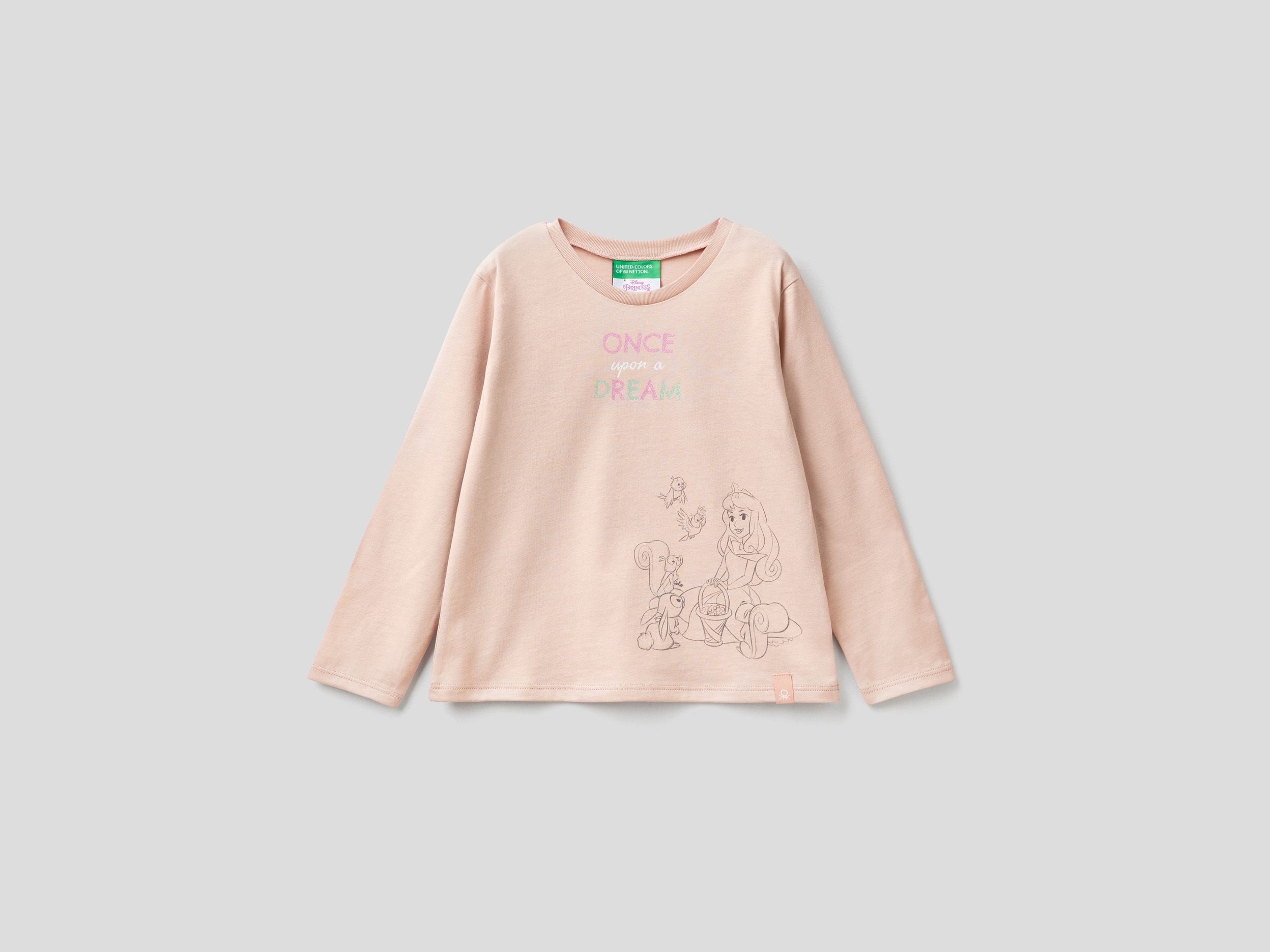 Benetton, T-shirt Princesses Disney, taille , Rose Pastel, Enfants