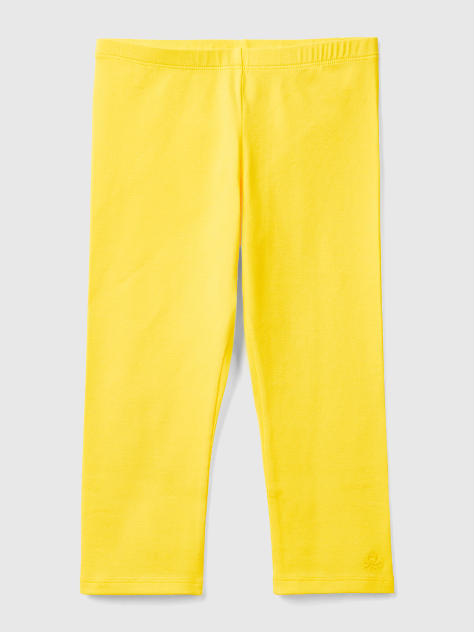 Benetton, 3/4-leggings Aus Elastischer Baumwolle, Gelb, female