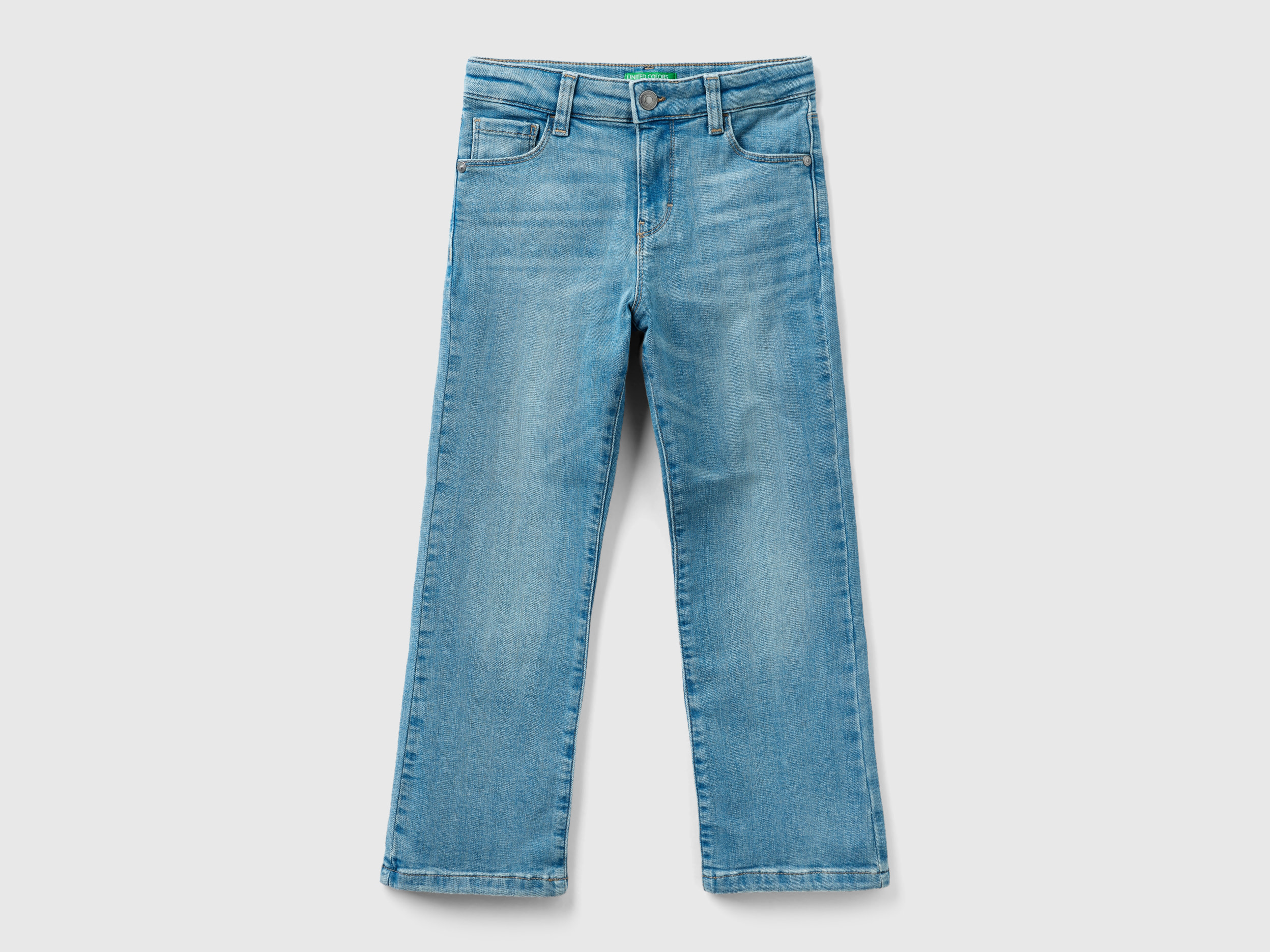 Benetton, Five Pocket Flared Jeans, size S, Light Blue, Kids