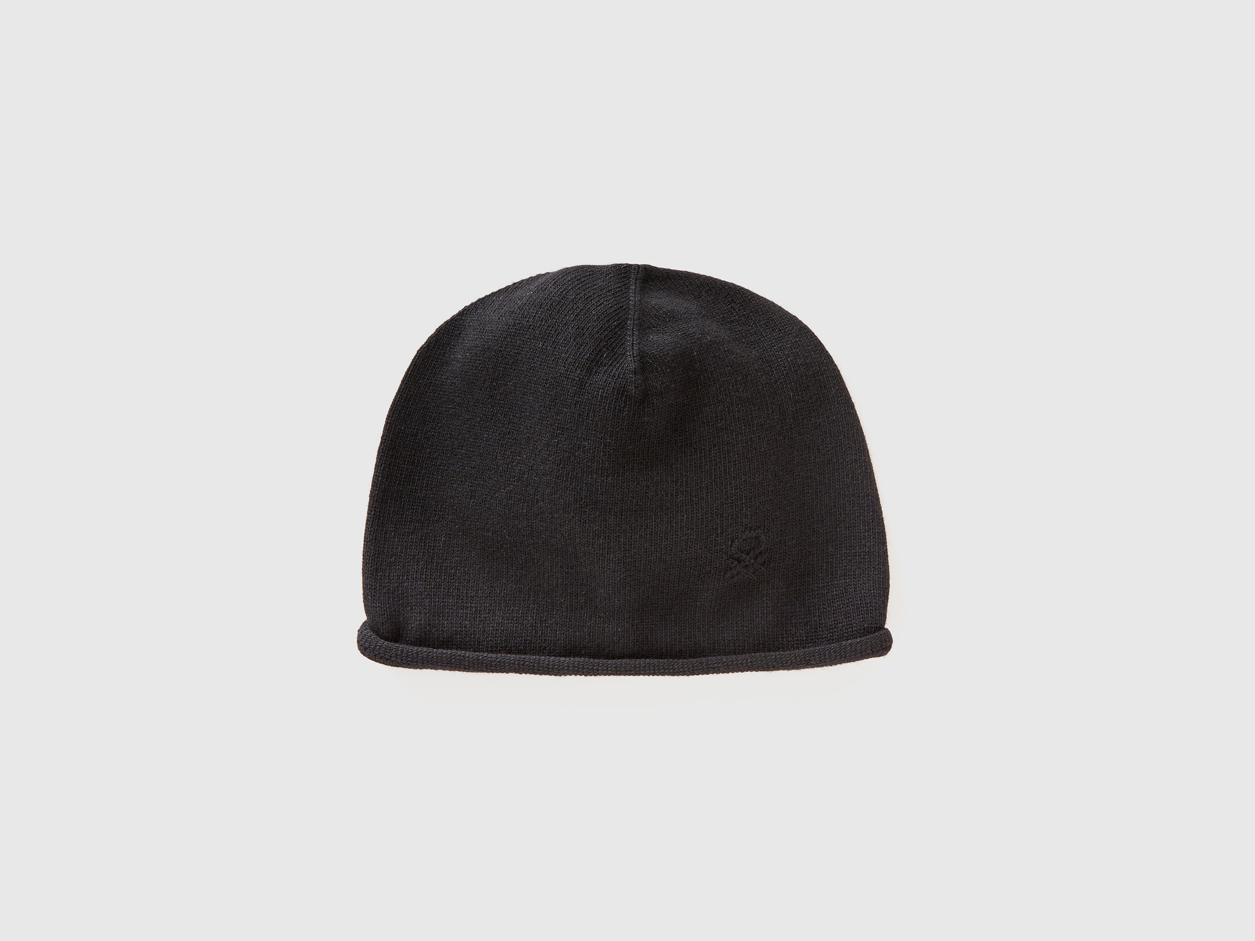 Benetton, Cappello In Misto Cashmere, Nero, Donna