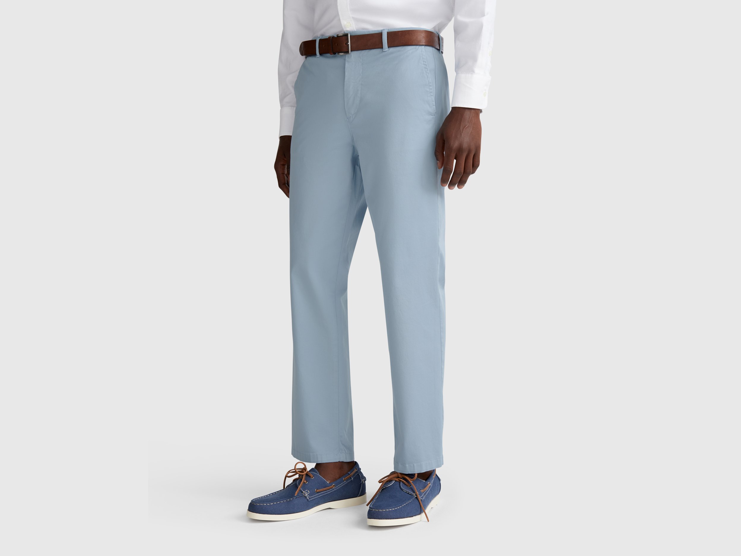 Benetton, Straight Fit Chinos, size 32, Light Blue, Men
