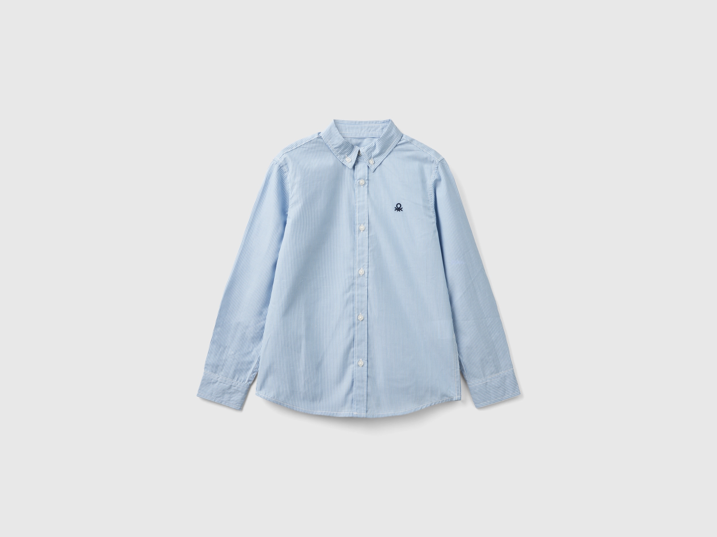 Benetton, Camicia Button Down, Azzurro, Bambini