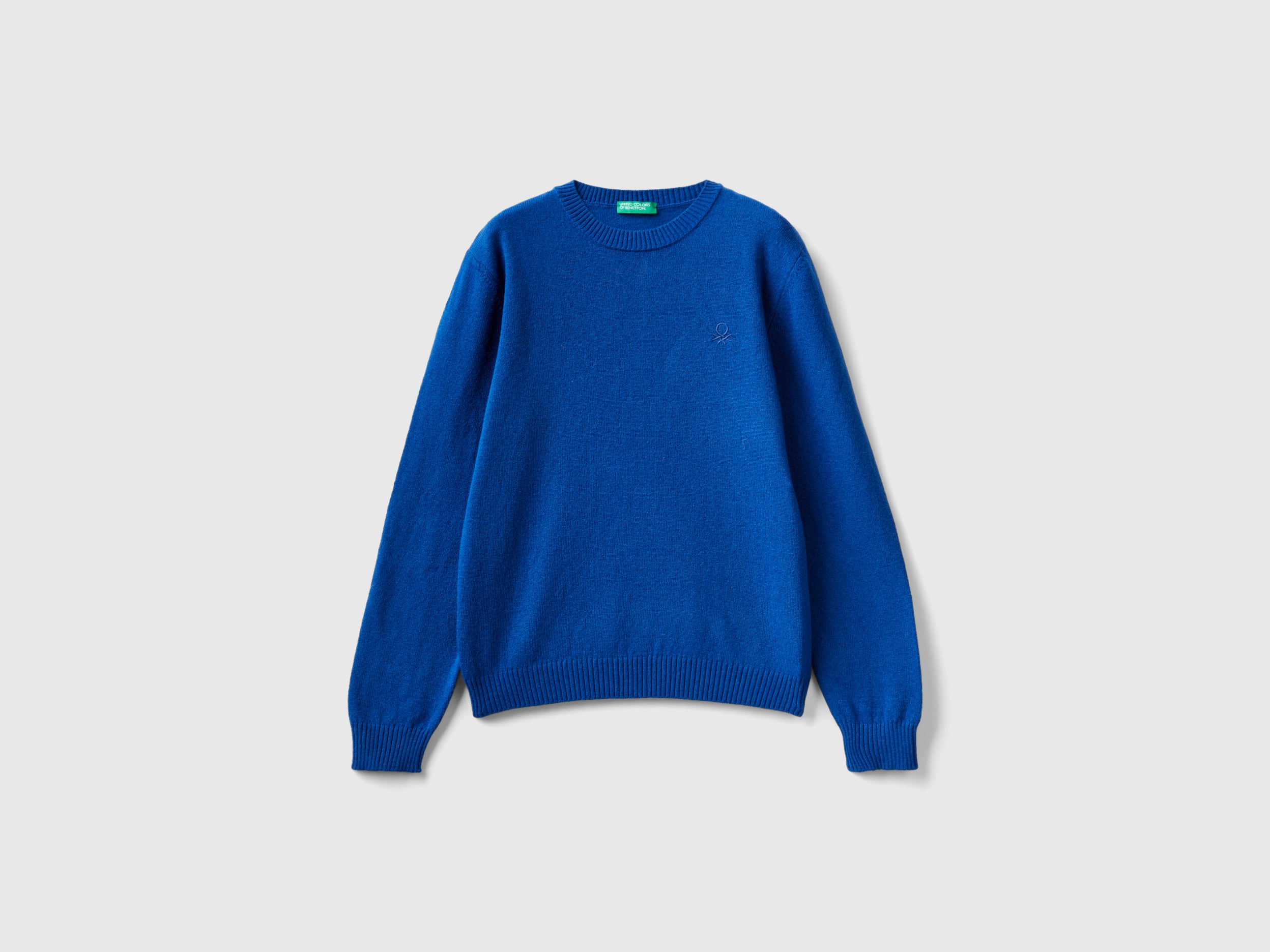 Benetton, Sweater In Cashmere And Wool Blend, size 2XL, Blue, Kids