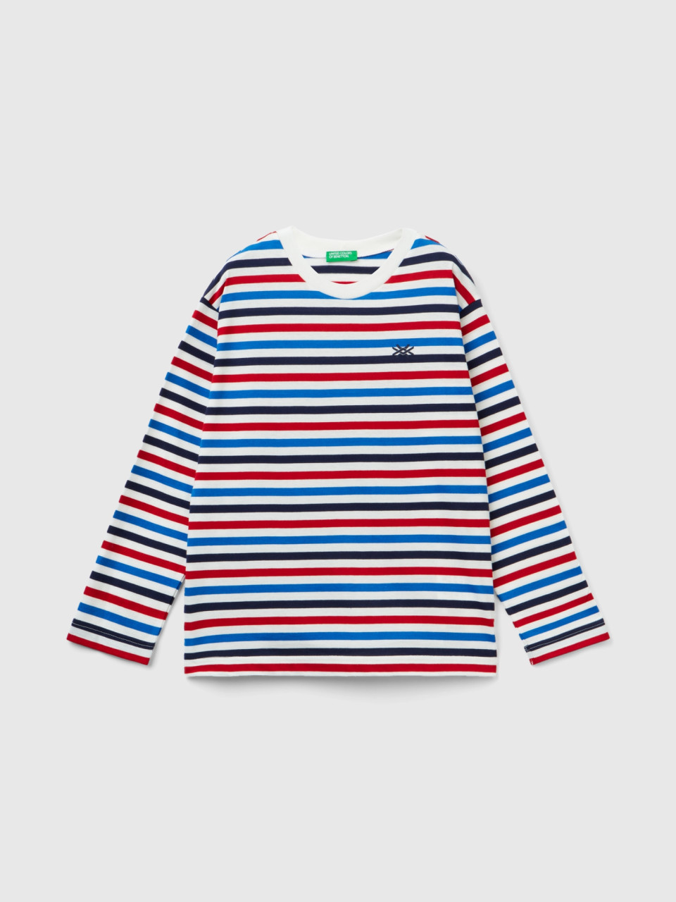 Benetton, Striped T-shirt In 100% Cotton, Multi-color, Kids