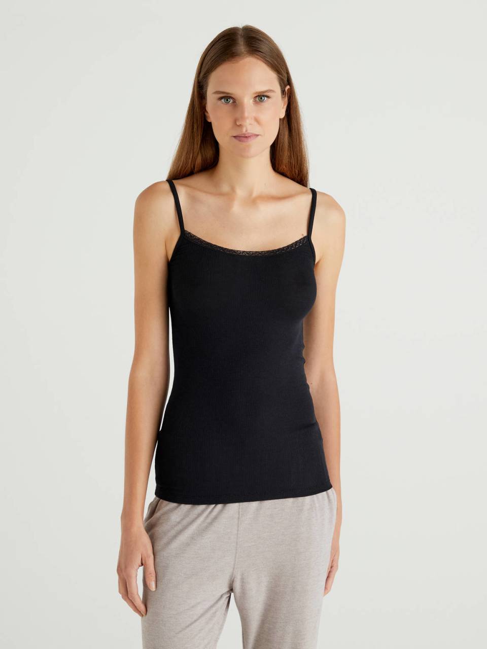 Benetton Camisole with thin ribbing and thin shoulder straps. 1
