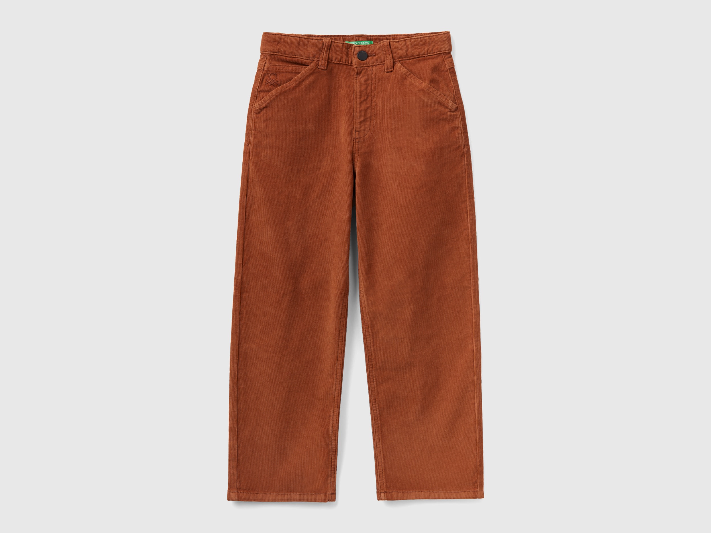 Benetton, Worker-style Velvet Trousers, size S, Brown, Kids