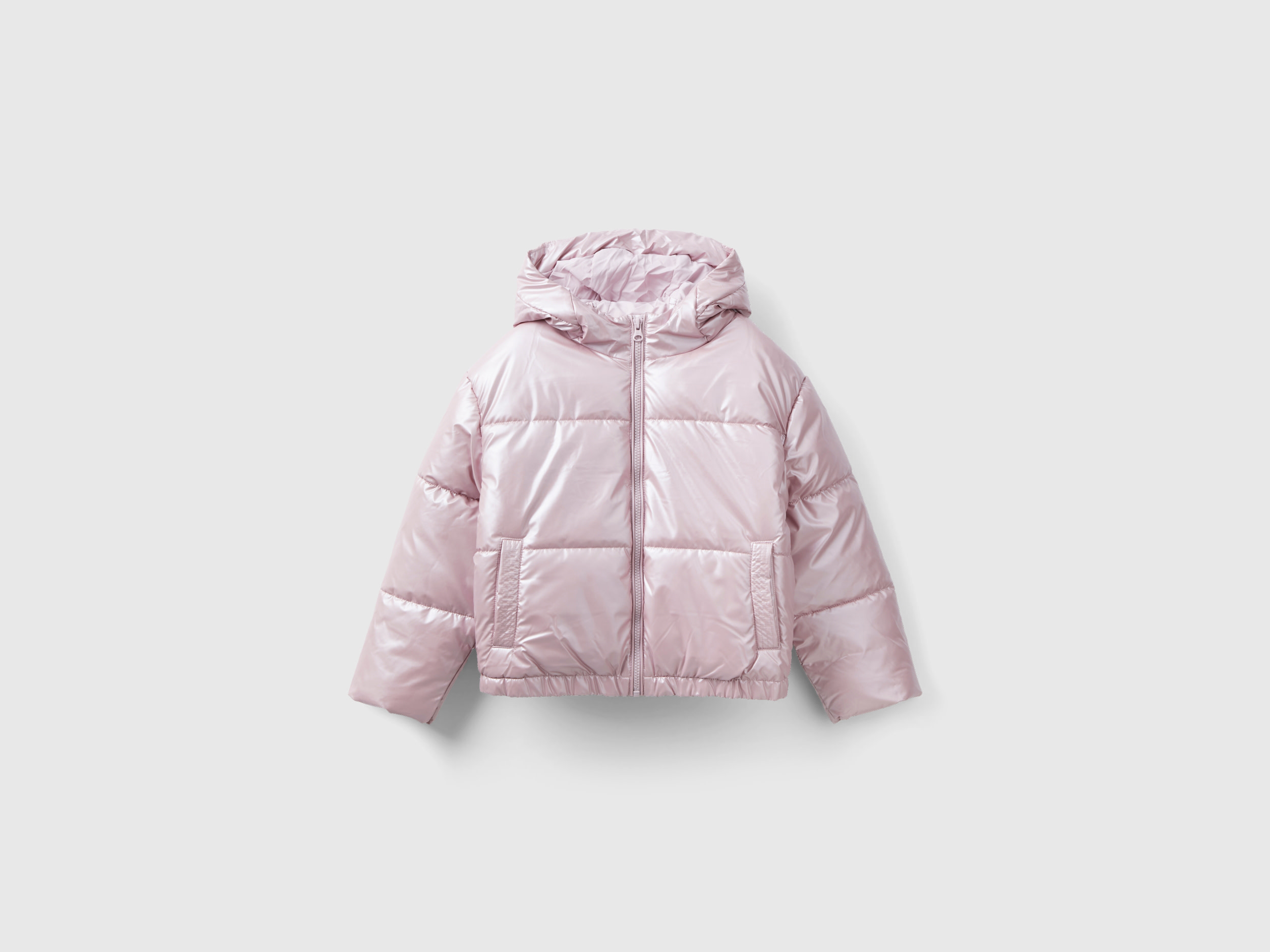 Benetton, Padded Jacket In Glossy Nylon, size 2XL, Pink, Kids