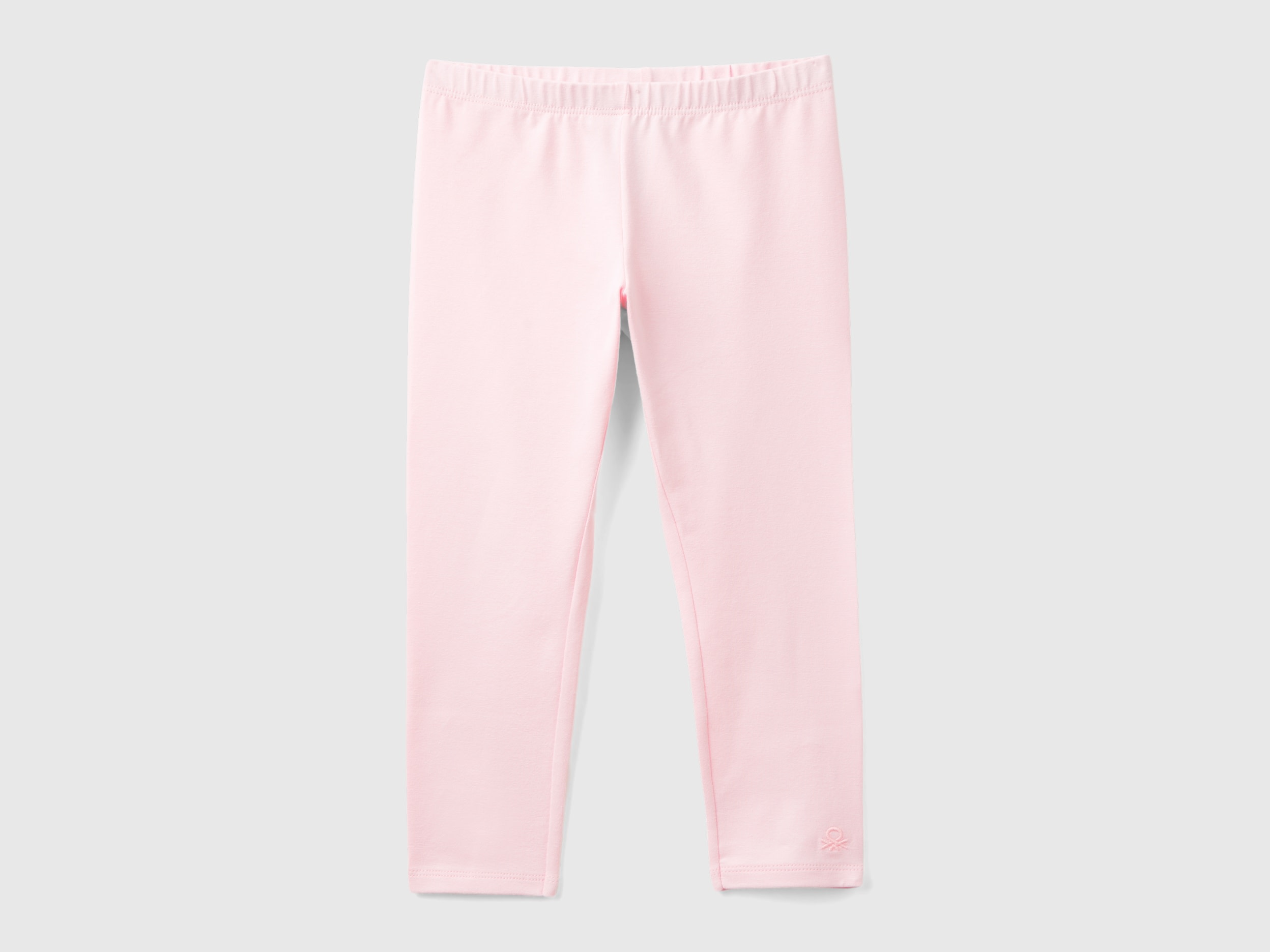 Benetton, Leggings In Cotone Stretch, Rosa, Bambini