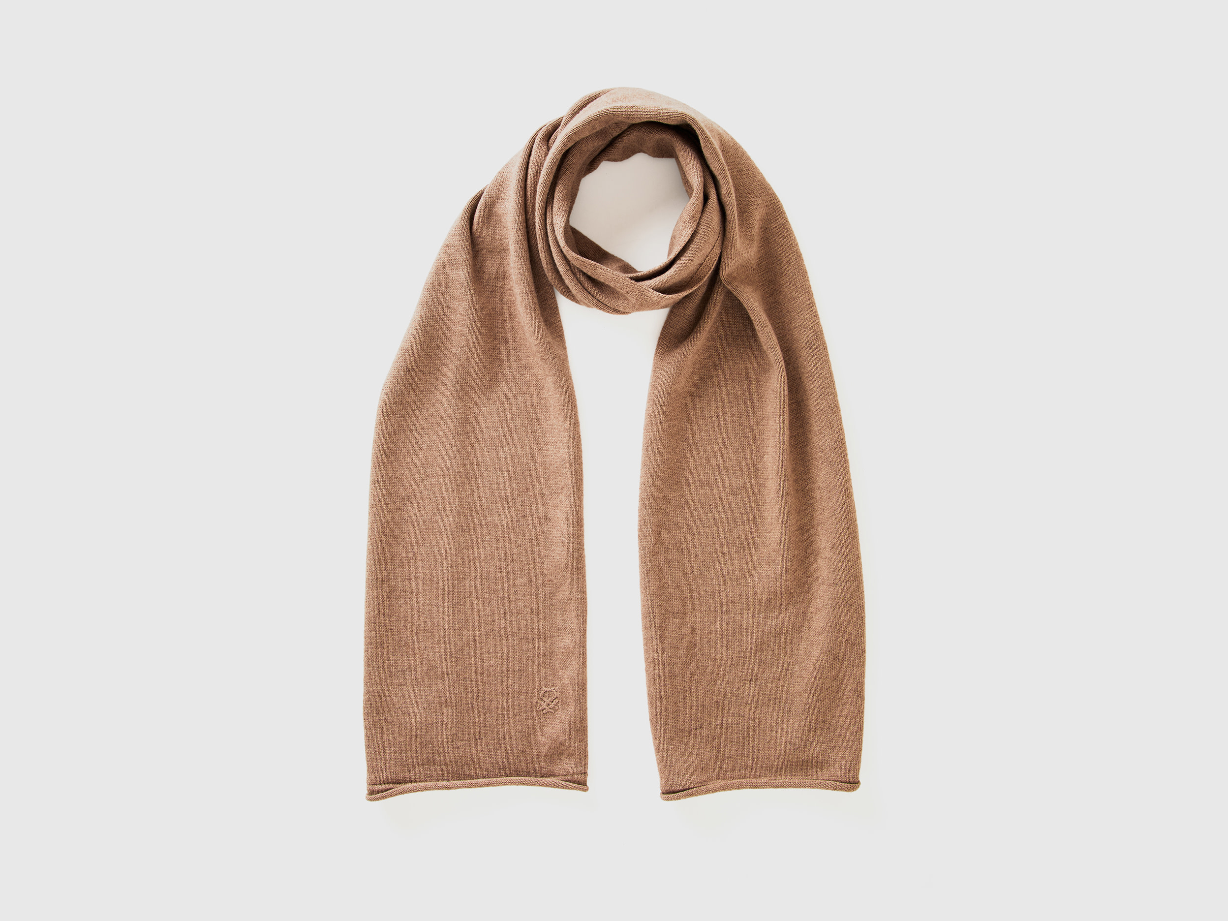 Benetton, Sciarpa In Misto Cashmere, Marrone, Donna