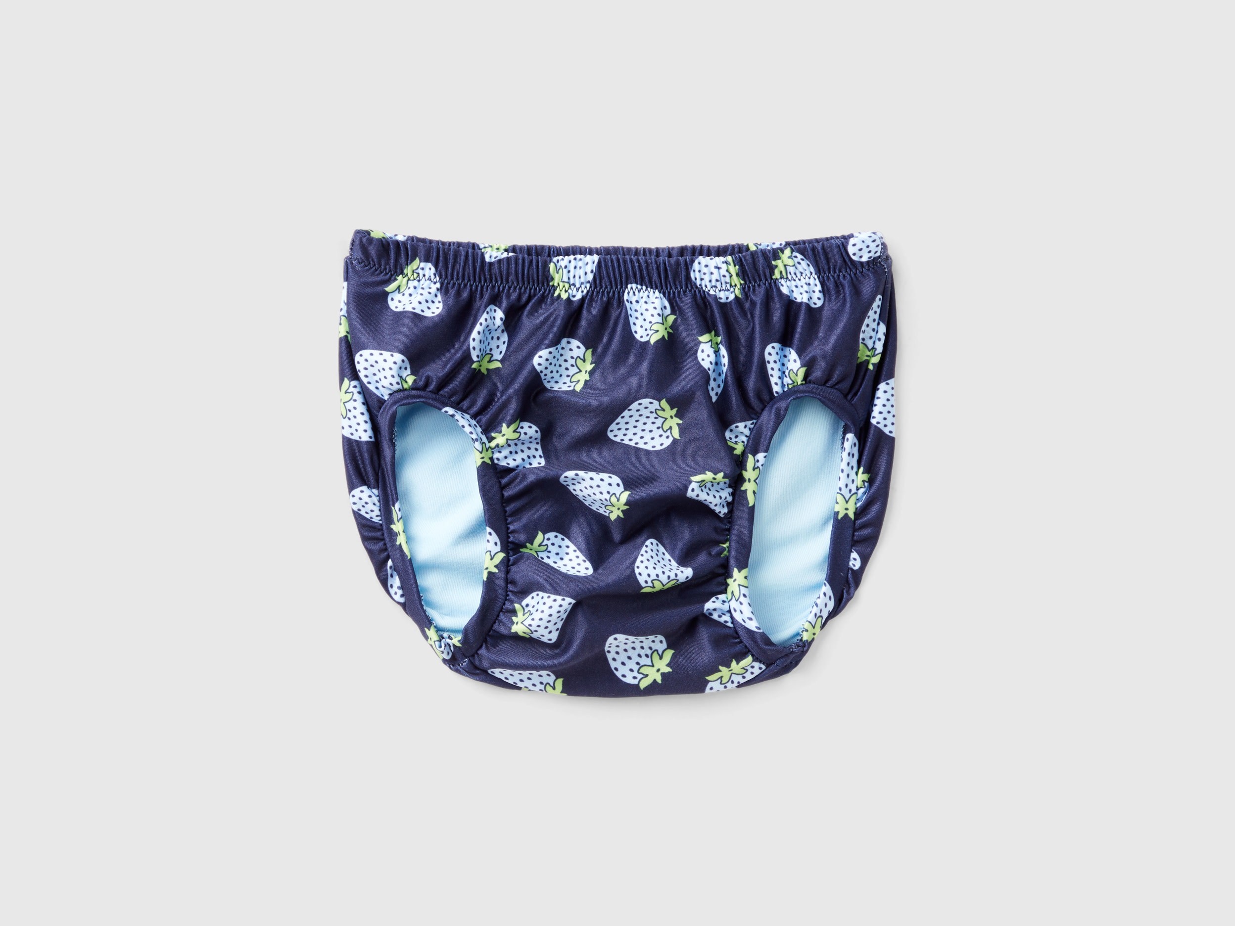 Benetton, Costume Slip Con Stampa Frutta, Blu Scuro, Bambini