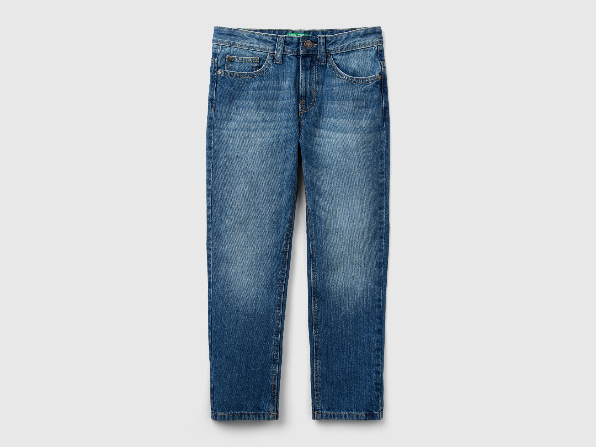 Benetton, Straight Leg Jeans, size L, Light Blue, Kids