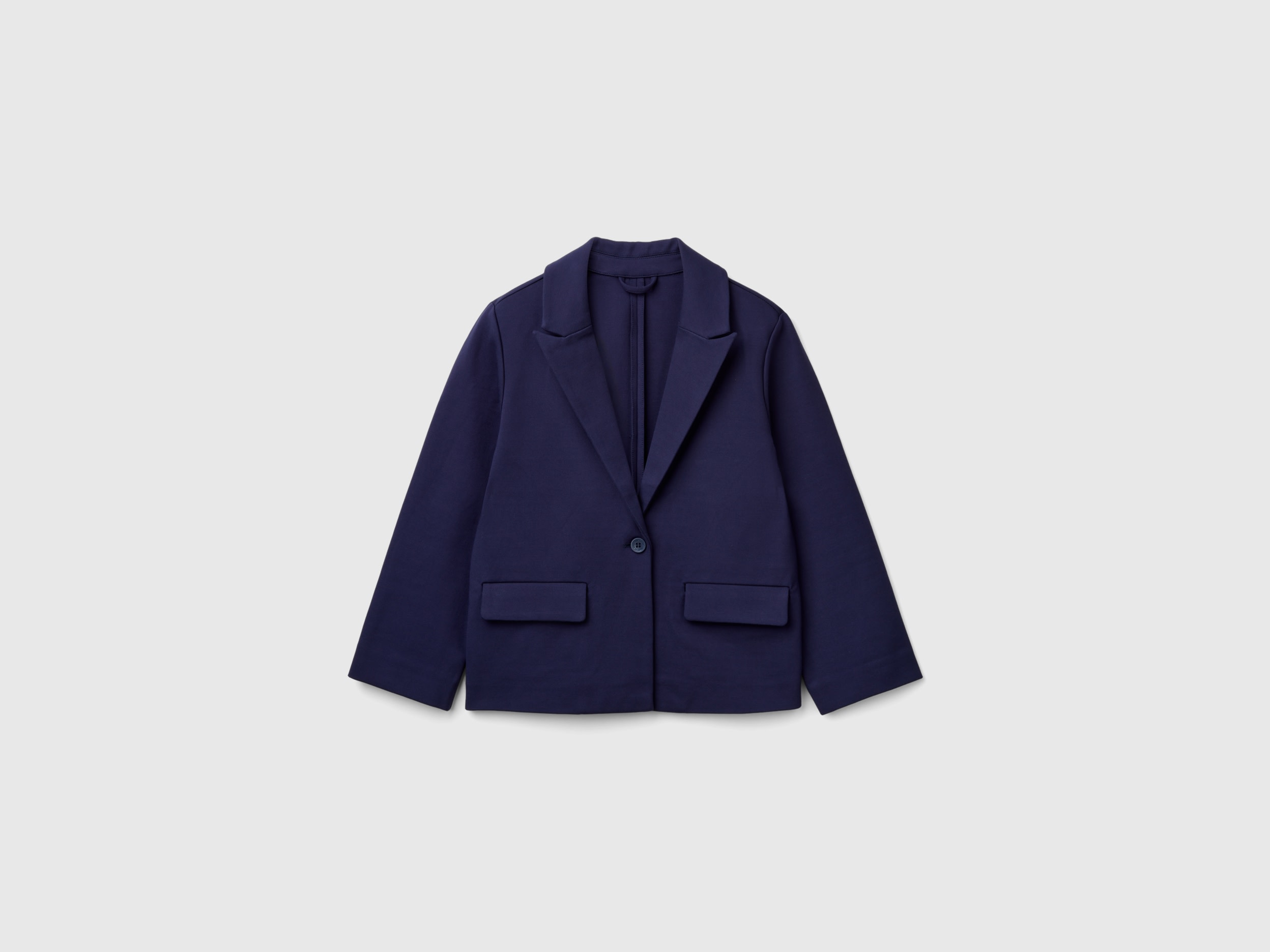 Benetton, Blazer Lungo Elegante, Blu Scuro, Bambini
